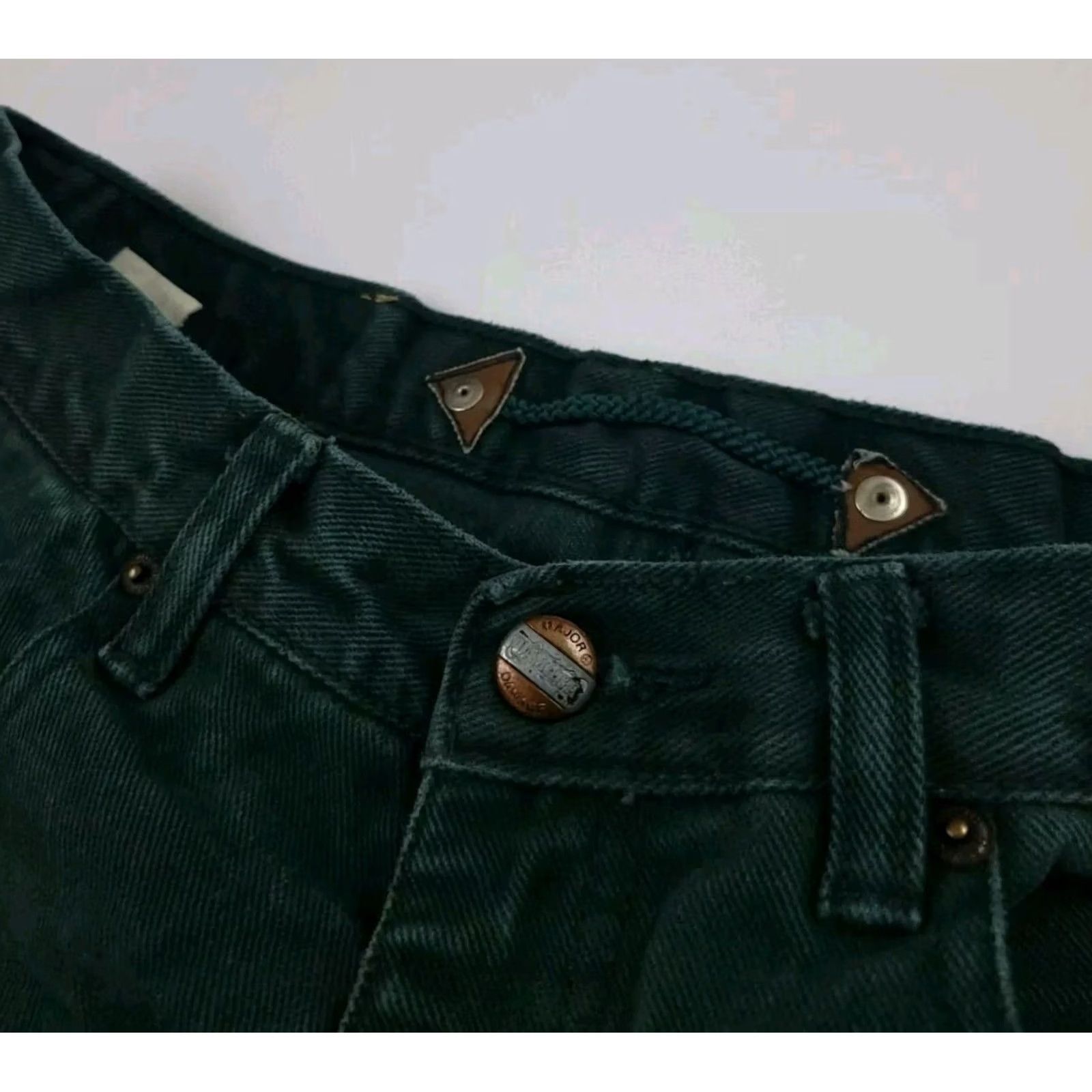J Brand Vintage Major Damage Denim Jeans Green Brand Vtg 90s Tech Street Wear USA Worn Size US 31 - 6 Thumbnail