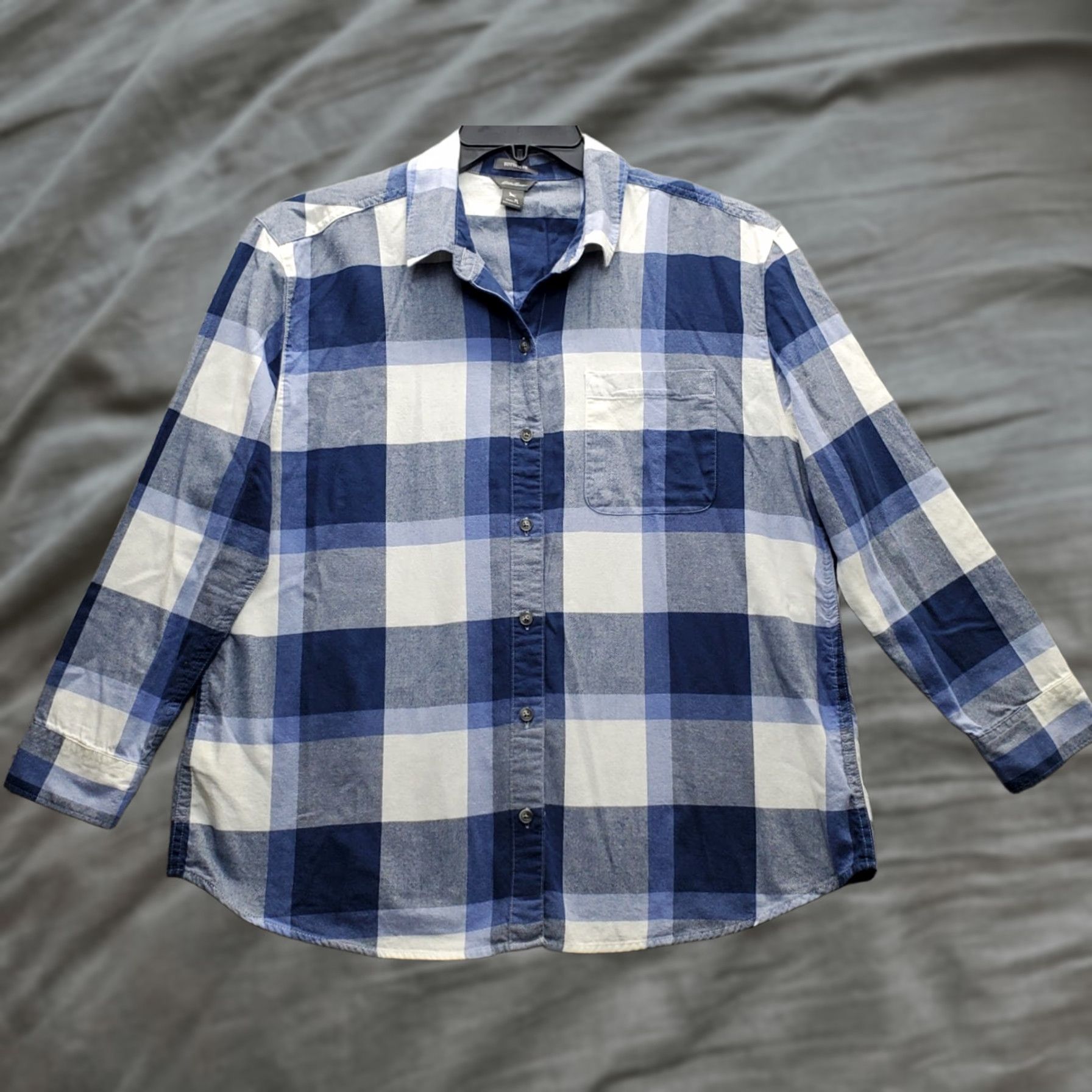 Eddie Bauer Eddie Bauer Womens PL Multicolor Plaid Flannel Shirt Chest Pocket Button-Up, Size PL, 100% Cotton, Casual Classic Men’s Womens, Distinctive plaid Size L / US 10 / IT 46 - 1 Thumbnail