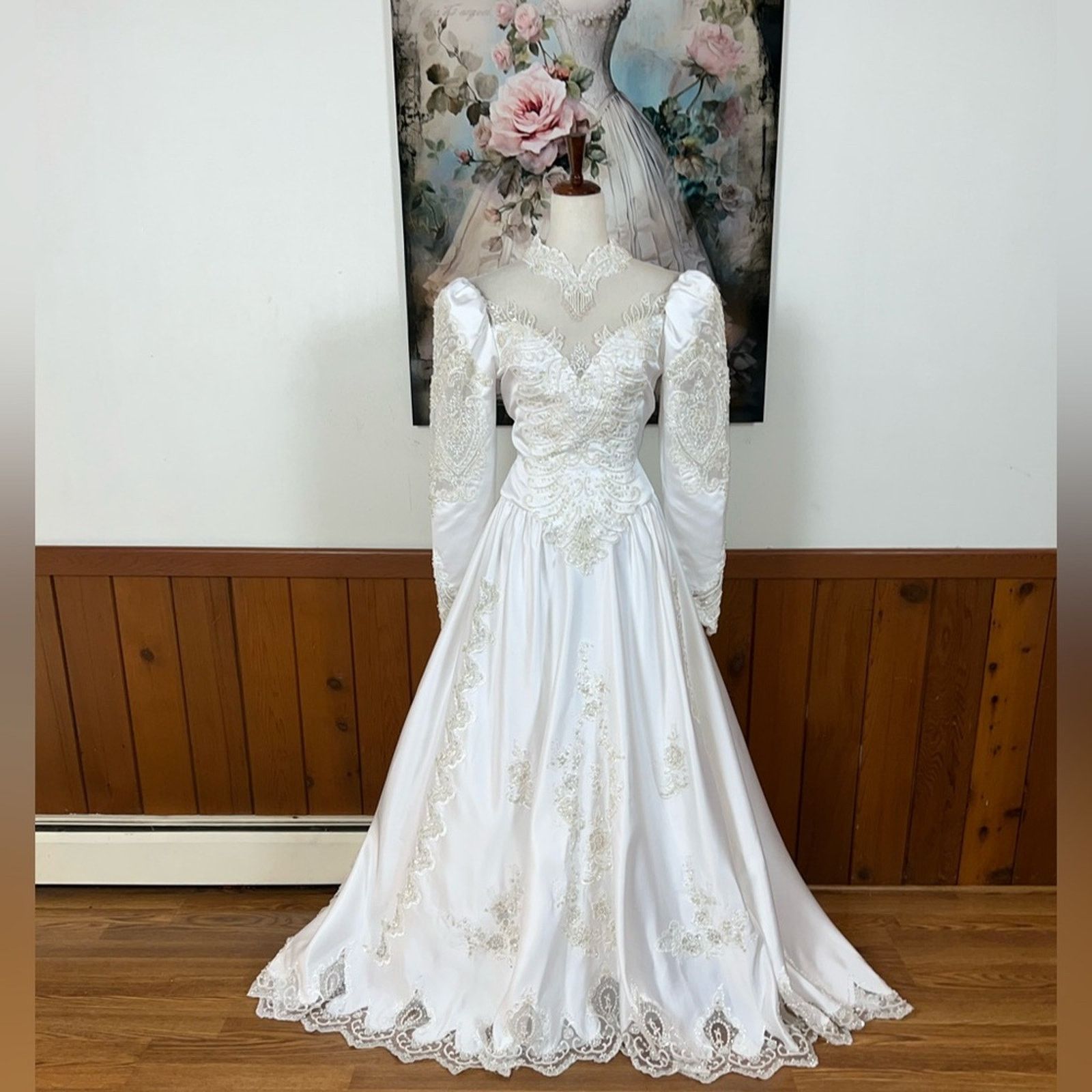 Vintage Gorgeous Vintage 90s White Satin Wedding Gown! Size XL / US 12-14 / IT 48-50 - 2 Thumbnail