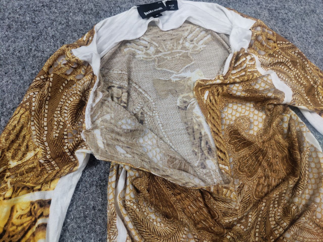 Just Cavalli Just Cavalli Design cocktail midi dress gold pattern sleeves Size S / US 4 / IT 40 - 10 Thumbnail