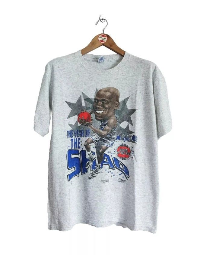 image of NBA x Salem Vintage Shaquille O'neal "rookie Of The Year" 90's T-Shirt in Grey, Men's (Size Large)