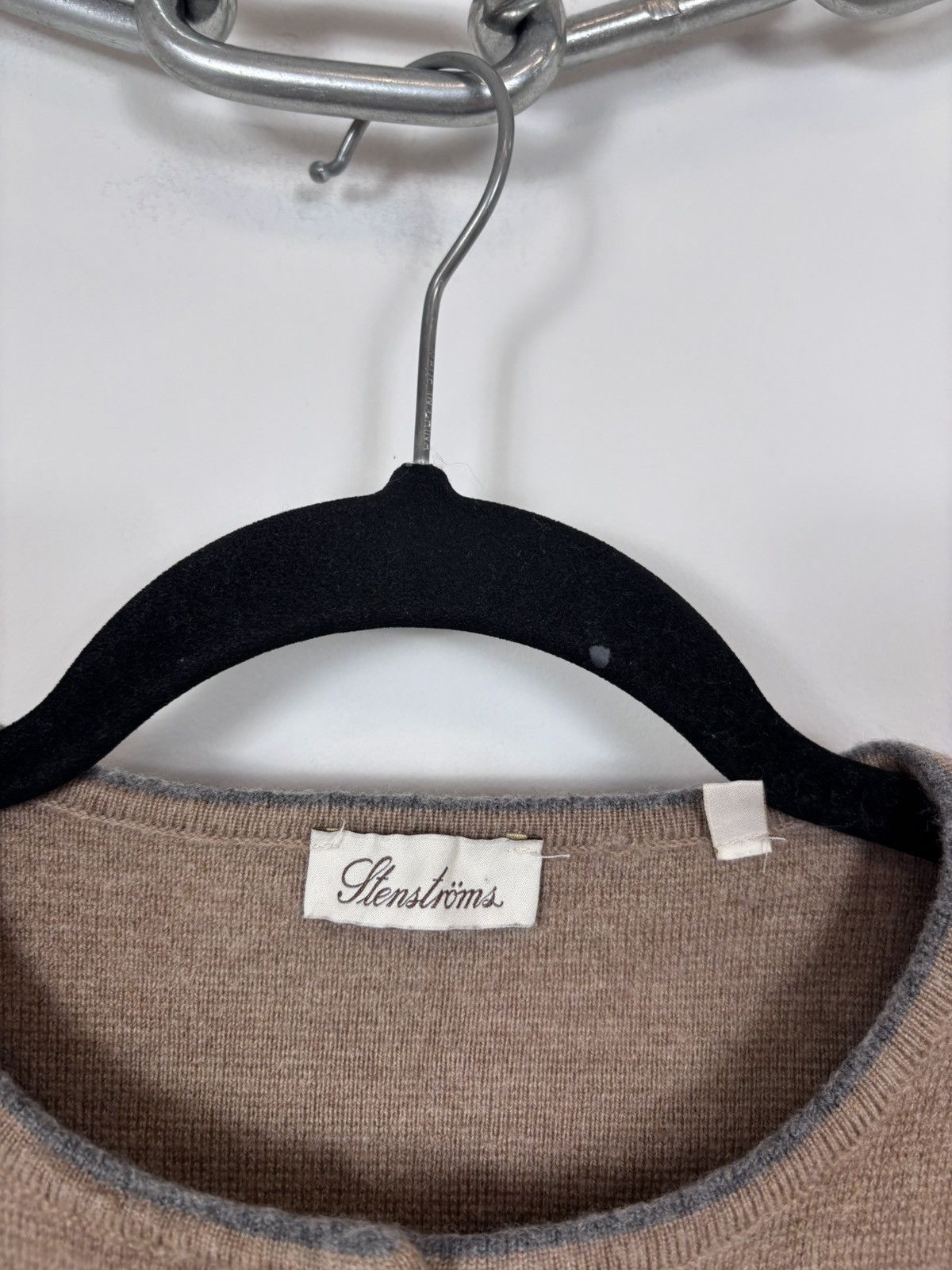 Strenstroms Stenstroms Women’s Beige Brown Wool Cardigan Sweater Size S / US 4 / IT 40 - 9 Thumbnail