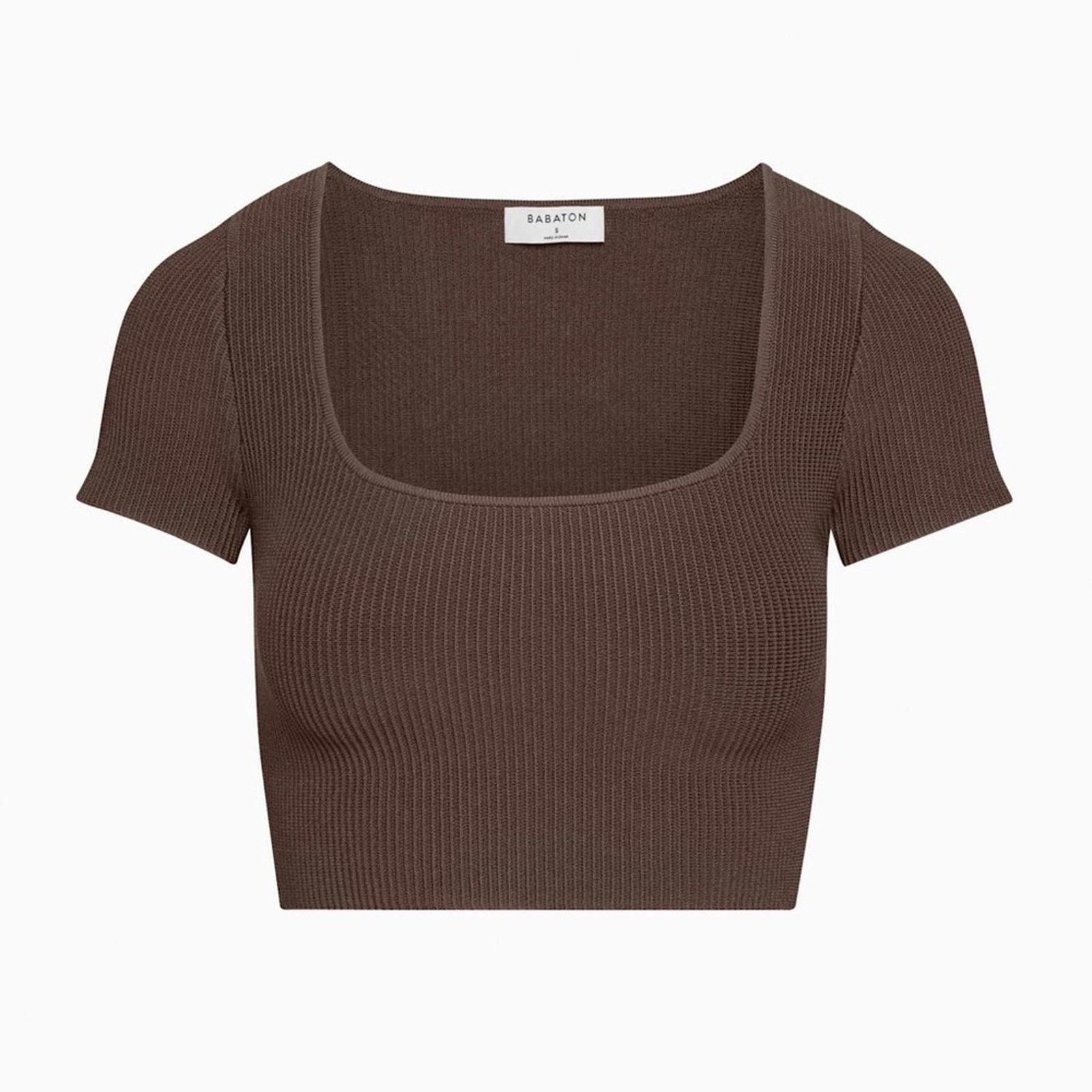 Aritzia Babaton by Aritzia Sculpt Knit Squareneck Crop Womens Large Size L / US 10 / IT 46 - 4 Thumbnail
