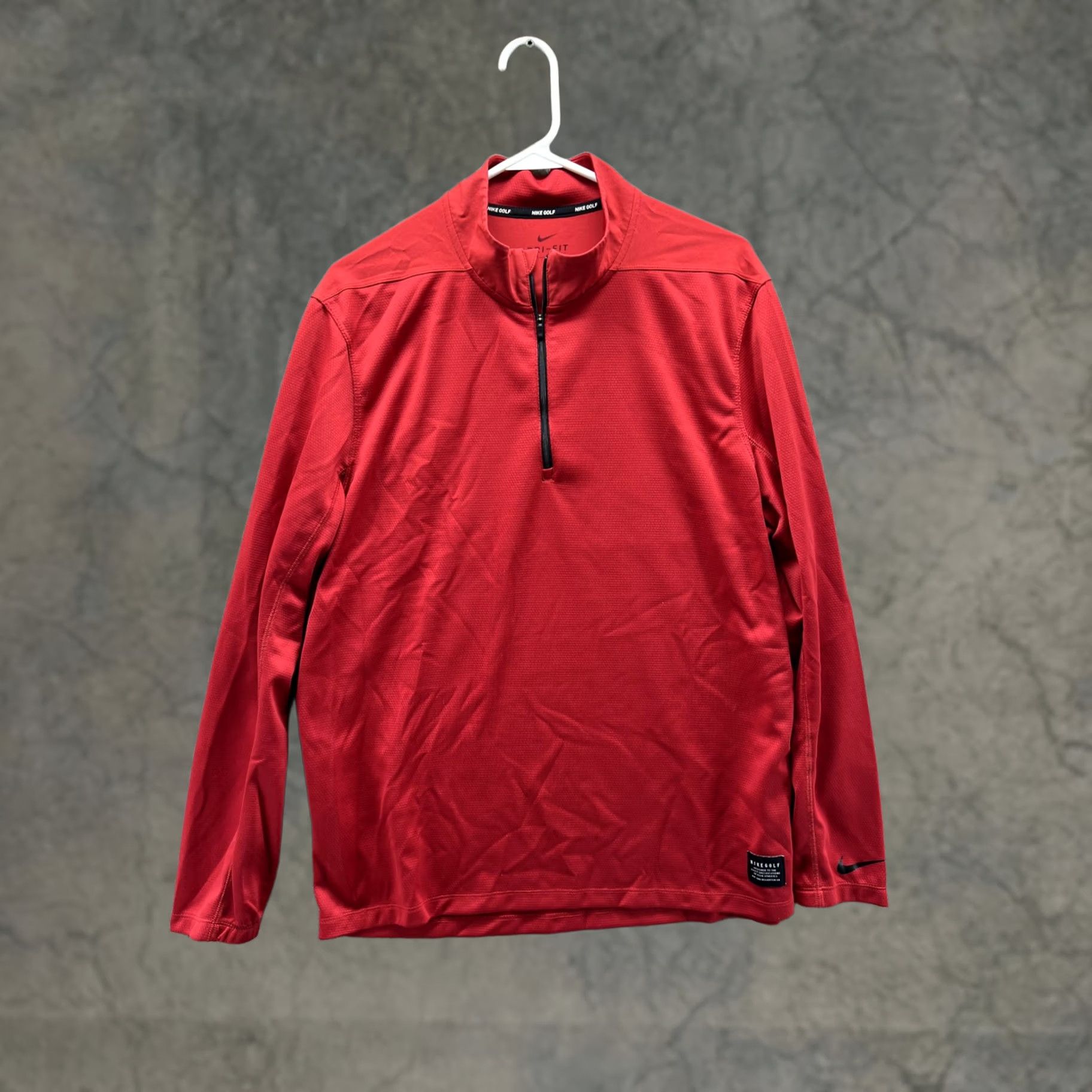 Nike Nike Dri-FIT Pullover Mens Large Red 1/4 Zip Golf Long Sleeve Shirt Top Knit Size US L / EU 52-54 / 3 - 1 Thumbnail