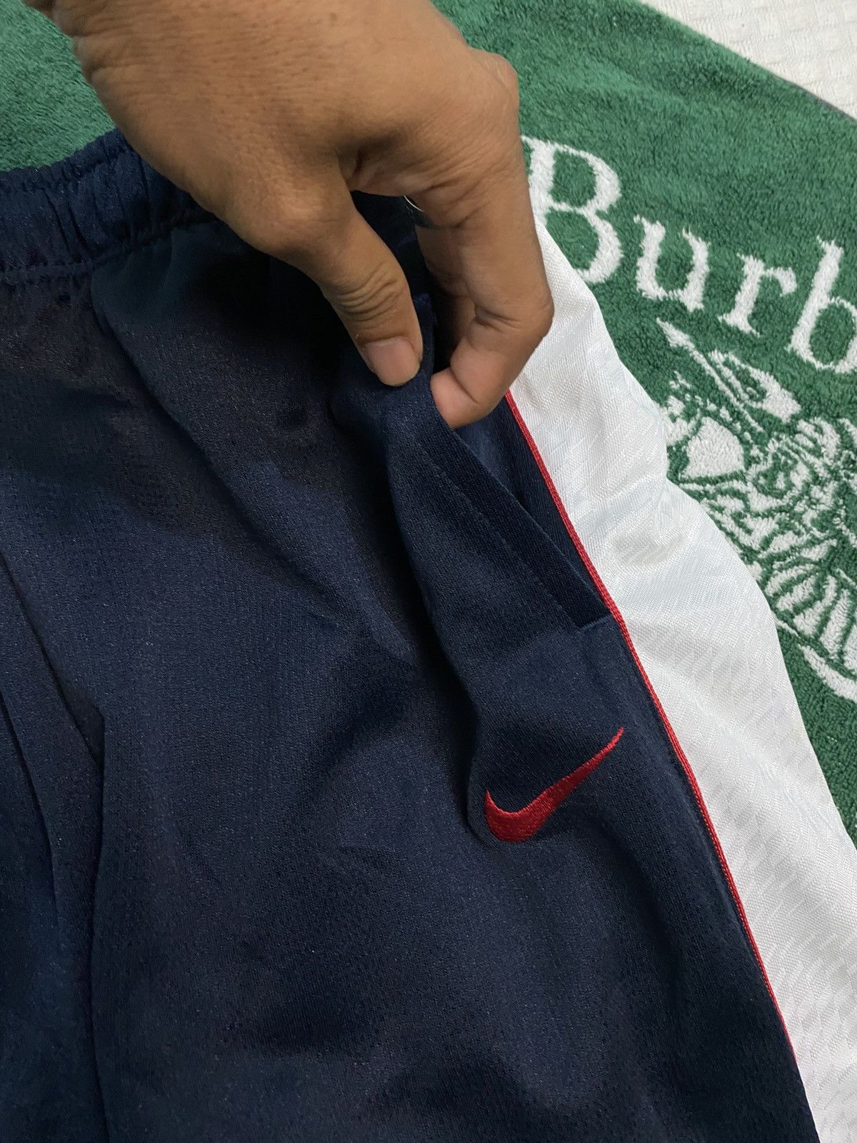 NOCTA × Nike 💥 VINTAGE NIKE 90S BAGGY WIDE LEG SWOOSH TRACK PANTS Y2K Size US 26 / EU 42 - 6 Thumbnail