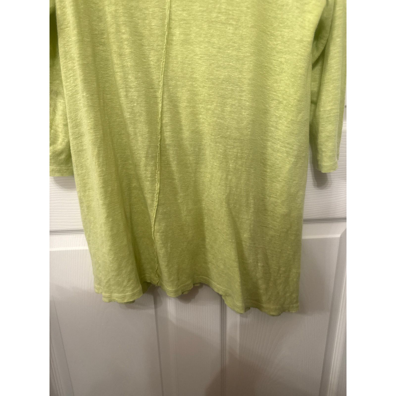 Habitat Habitat Exposed Lime Green Seam V-neck Linen Tunic, XL Size XL / US 12-14 / IT 48-50 - 3 Thumbnail