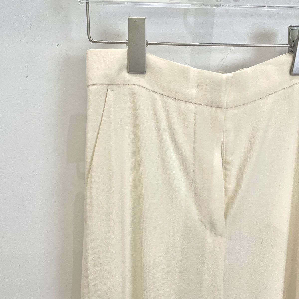 Max Mara MaxMara Off-white Wool Casual Suit Pants K26WX Size 25" / US 0 / IT 36 - 3 Thumbnail