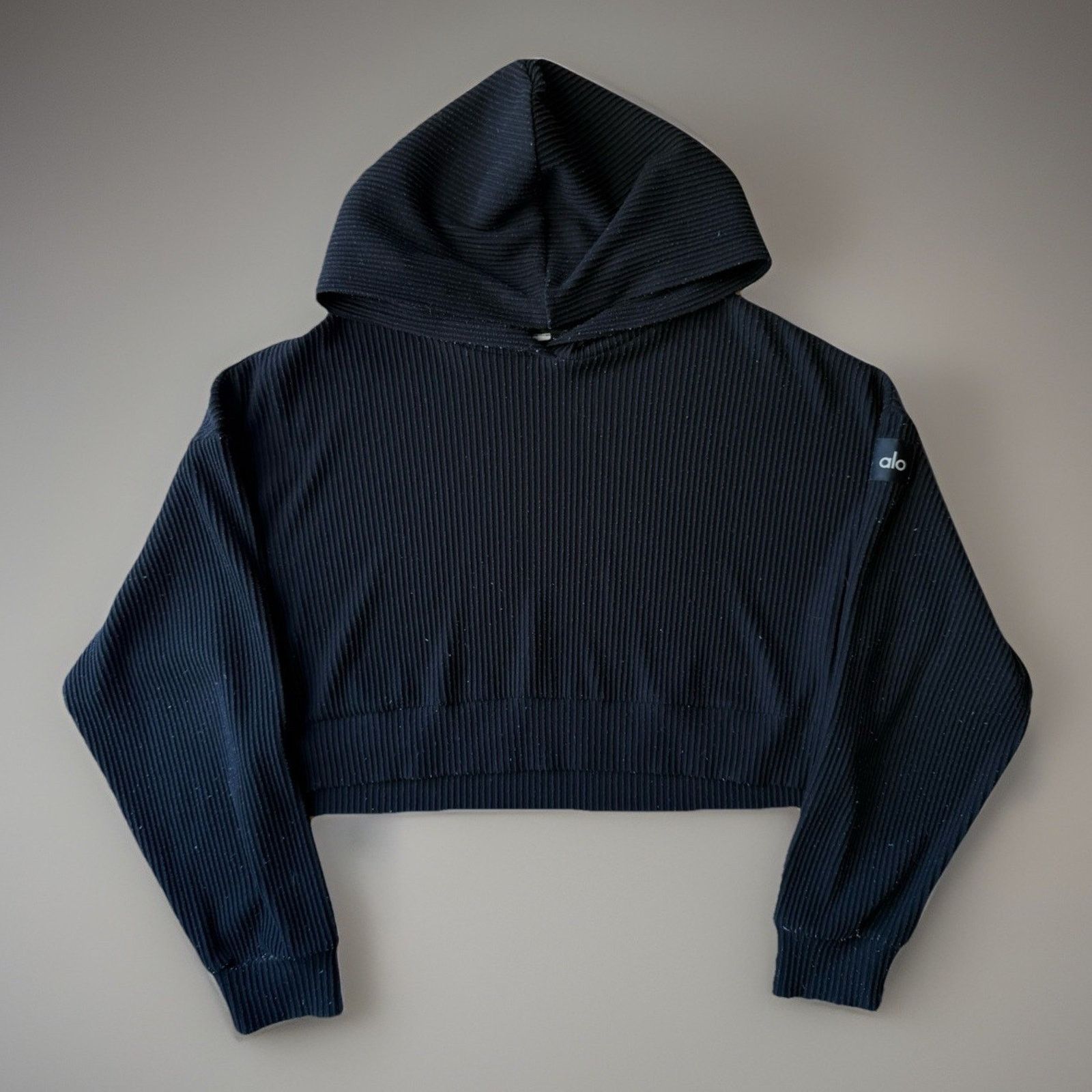 Alo Alo Yoga Muse Hoodie Women's M Black Ribbed Fleece Size M / US 6-8 / IT 42-44 - 1 Thumbnail