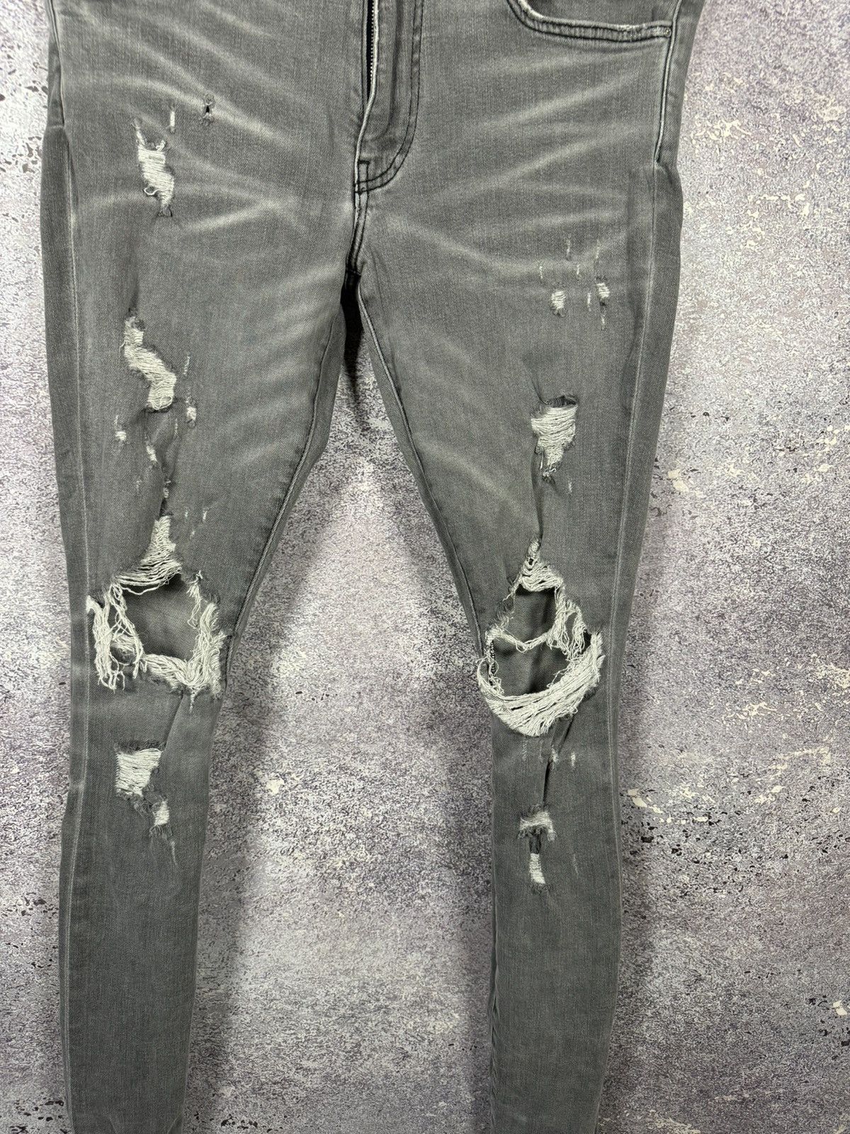 Amiri Amiri MX1 Jean Gray Distressed Skinny Womens size 30 Size 30" / US 8 / IT 44 - 4 Thumbnail