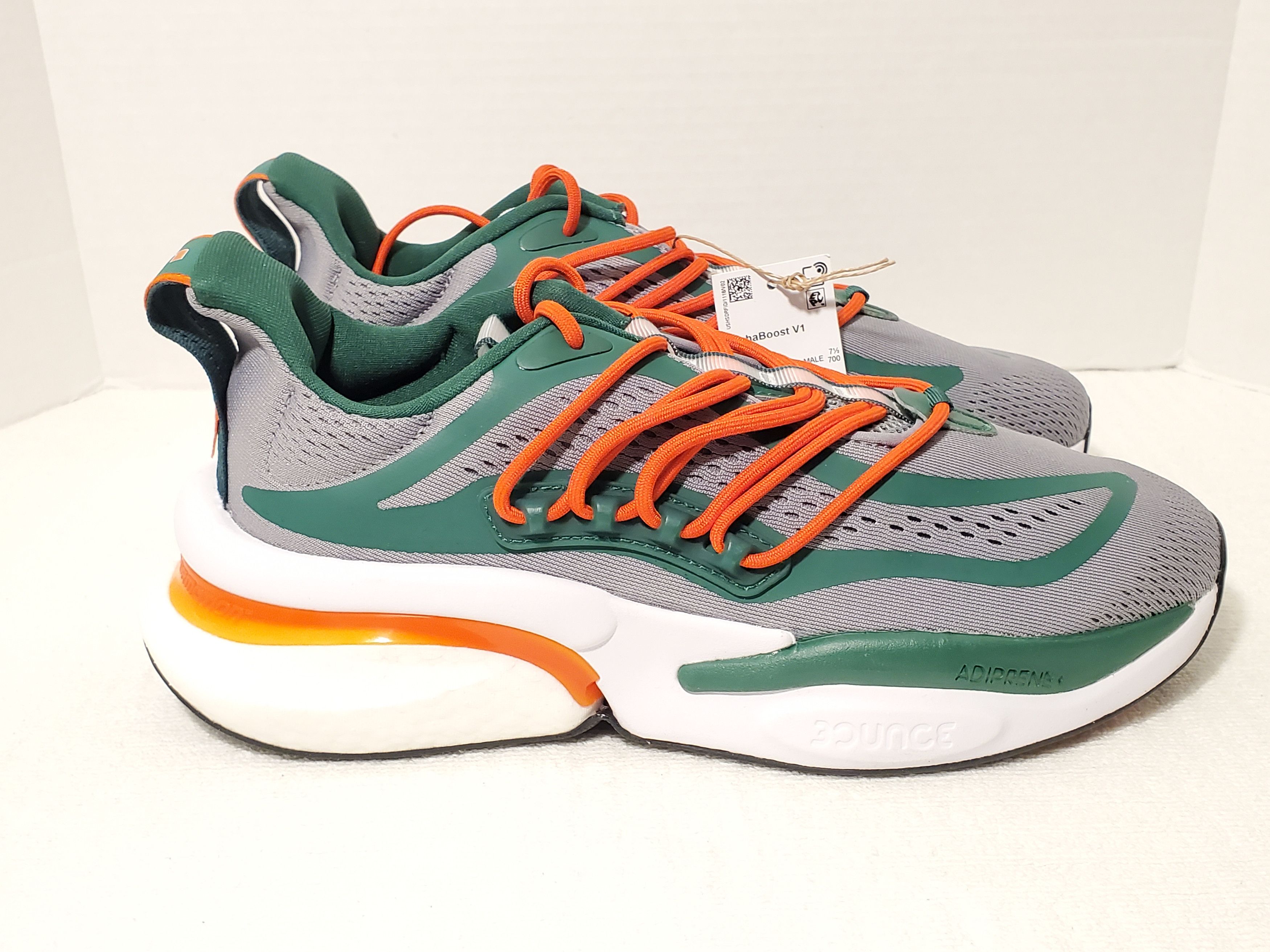 Adidas Adidas AlphaBoost V1 Men Running Sneakers Miami Hurricane Size US 8 / EU 41 - 3 Thumbnail