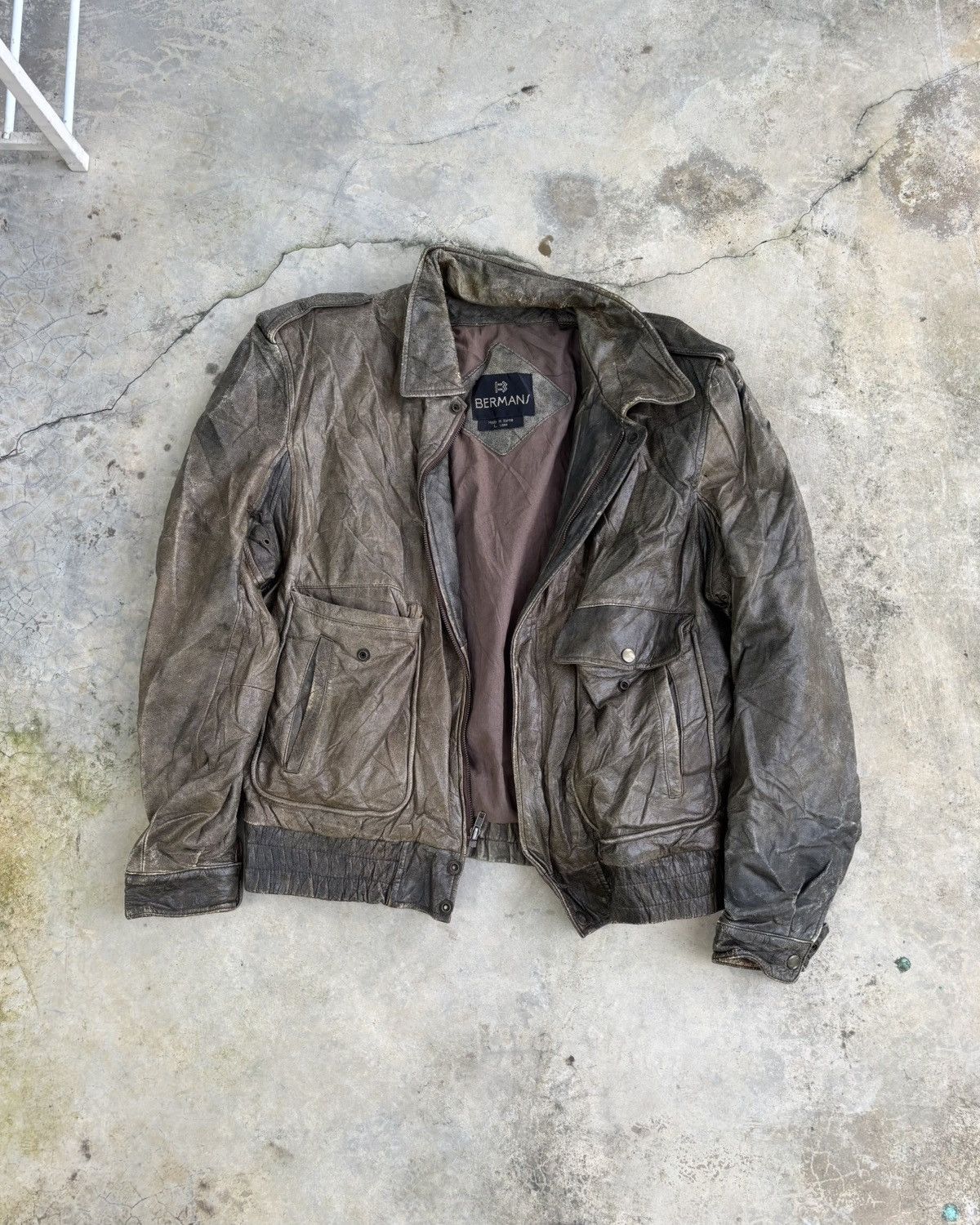 Kadoya Vintage Distressed Cafe Racer Aviator Pilot Leather Jacket Size US L / EU 52-54 / 3 - 13 Thumbnail