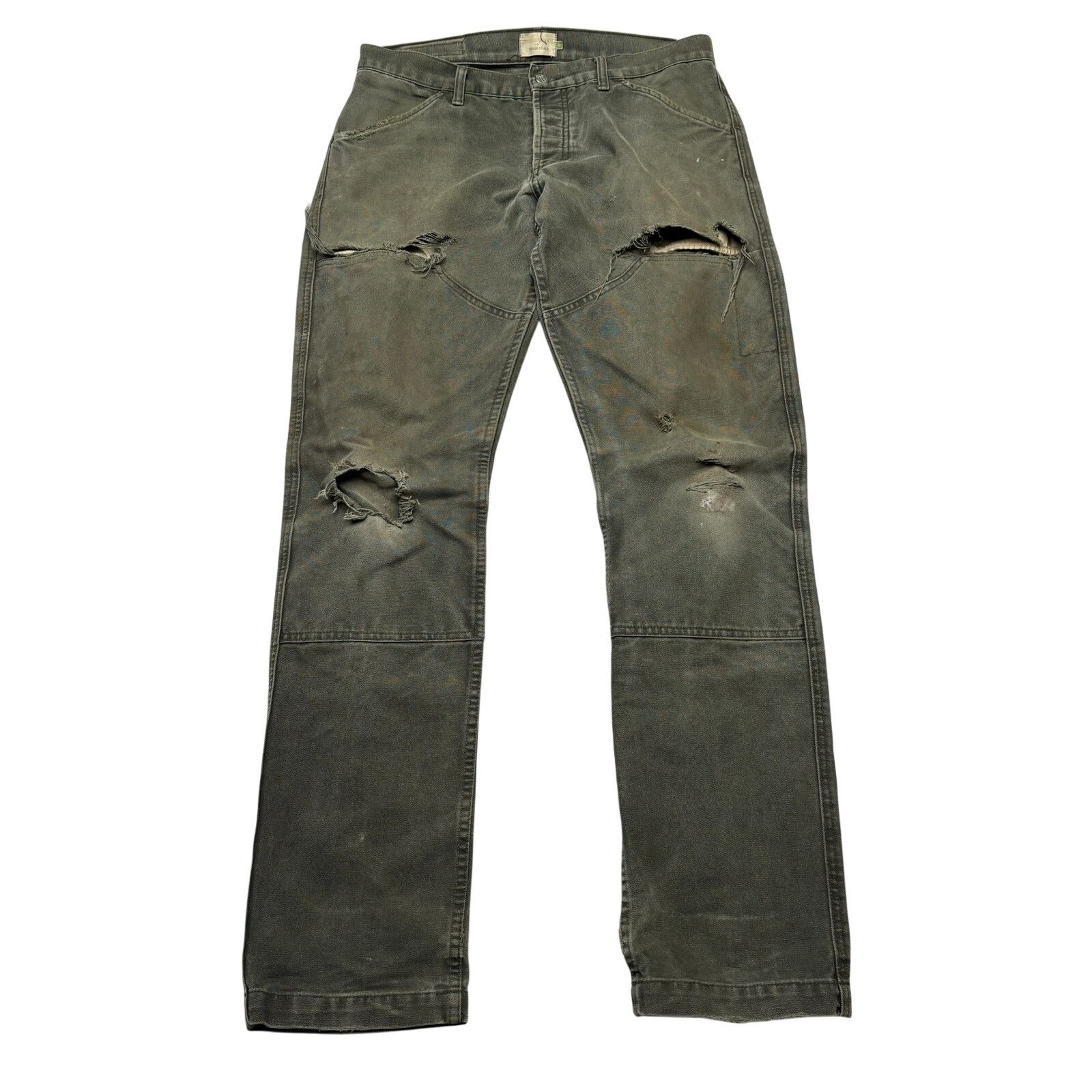 Taylor Stitch Good Acrew Taylor Stitch Double Knee Distressed Pants 33x34 Size US 33 - 1 Thumbnail