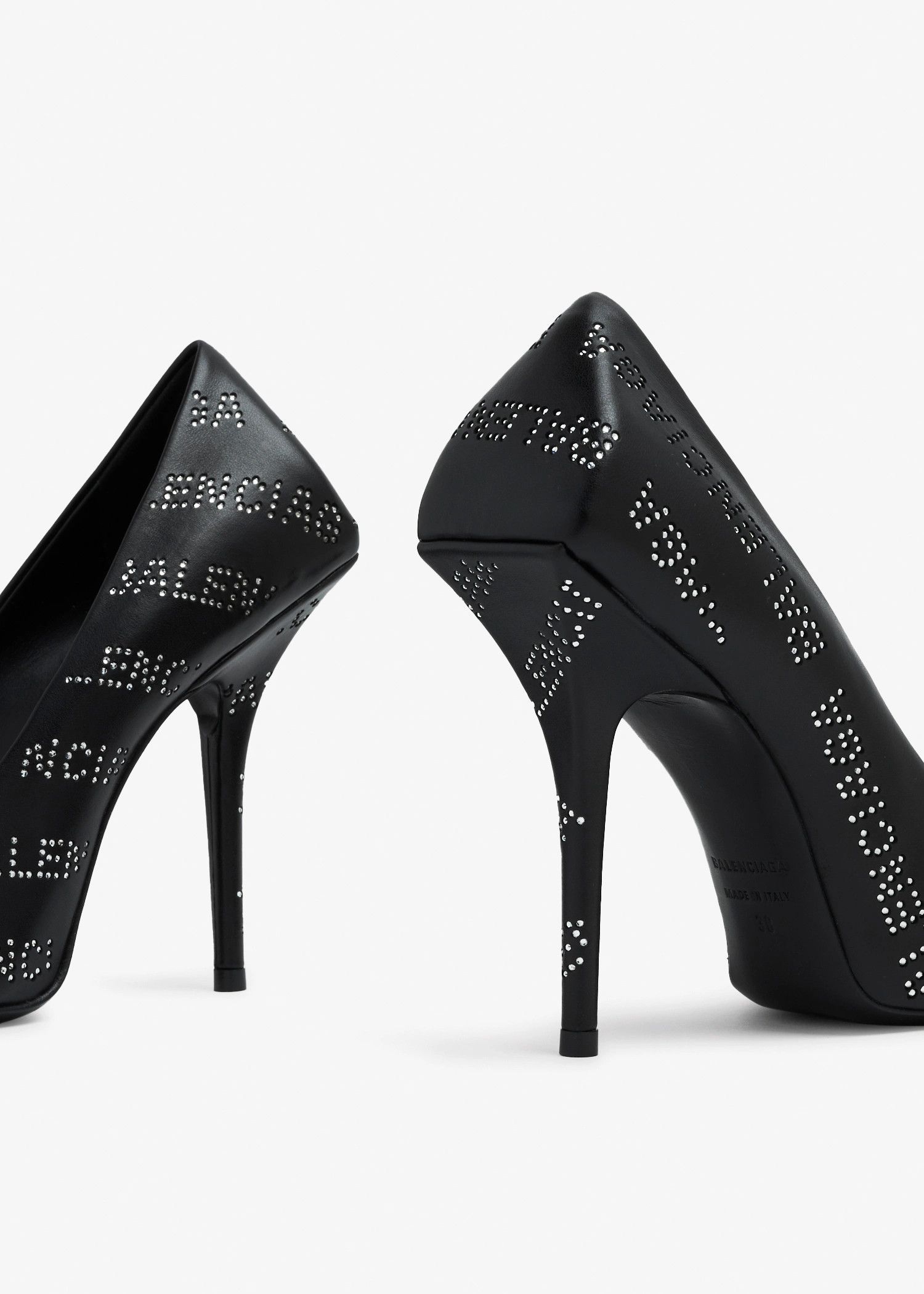 Balenciaga o1tr1nto0825 Square Knife 110mm Pumps With Rhinestones Black Size US 7.5 / IT 37.5 - 2 Thumbnail