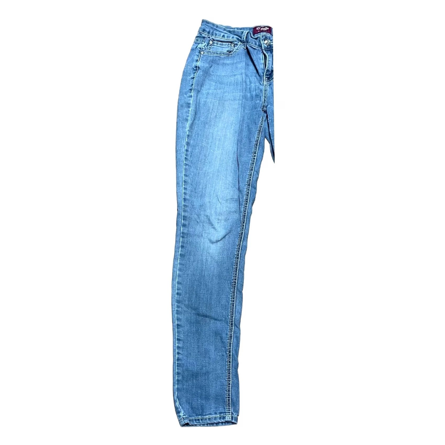 Vintage D'mode Women’s Studded Embroidered Blue Jean Pants Sz 7 Straight Leg Rhinestones Jeans Women 90s Vintage No Size 28" / US 6 / IT 42 - 2 Thumbnail