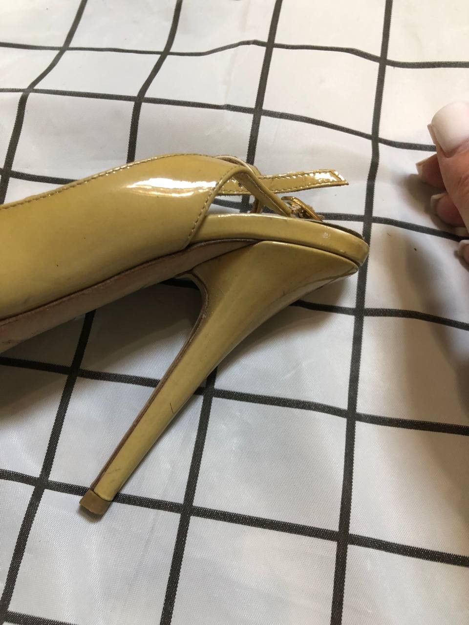 Jimmy Choo Jimmy Choo womens Shoes Yellow Patent Leather Pumps Peep Size US 5 / IT 35 - 11 Thumbnail