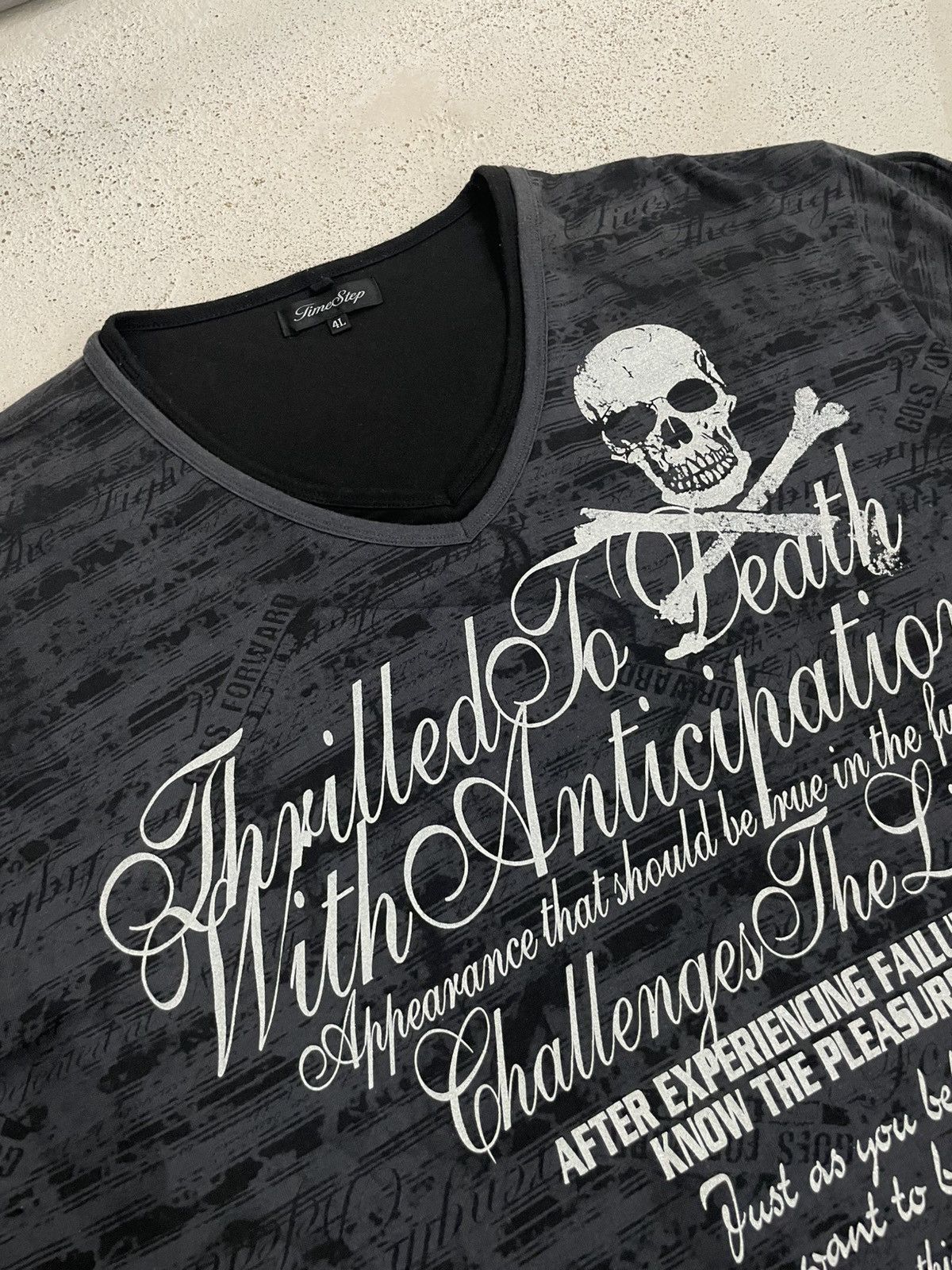 Hysteric Glamour Timestep Layer Y2K Emo Skull Affliction Wording Size US XXL / EU 58 / 5 - 9 Thumbnail