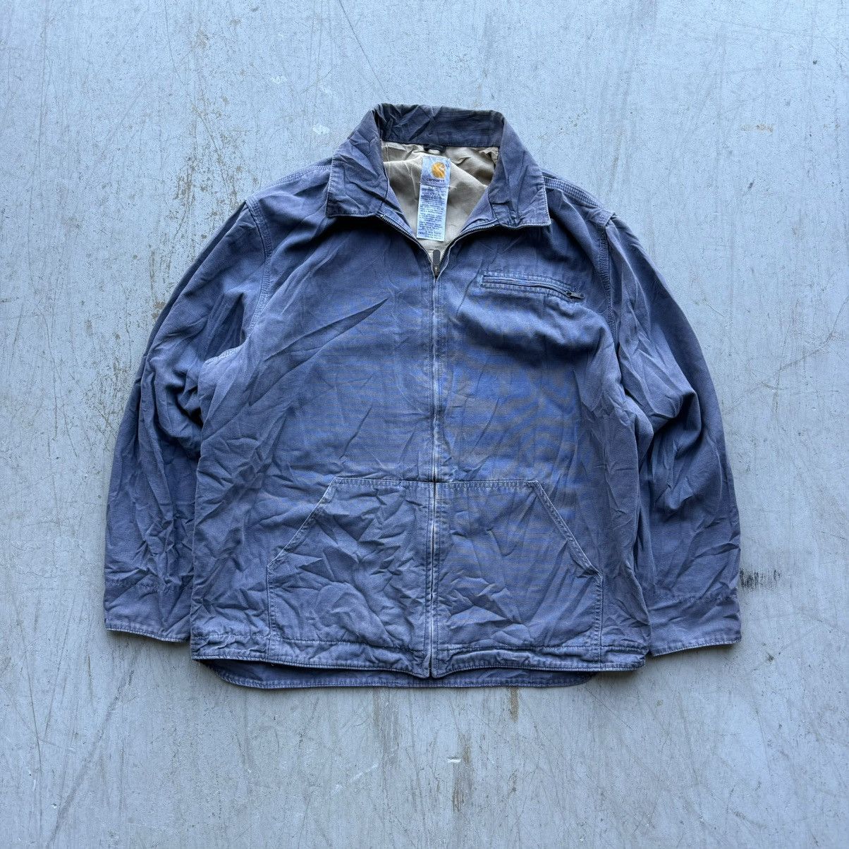Carhartt × Vintage Vintage Carhartt Gray Distressed Jacket Cropped Workwear Size US XL / EU 56 / 4 - 1 Thumbnail