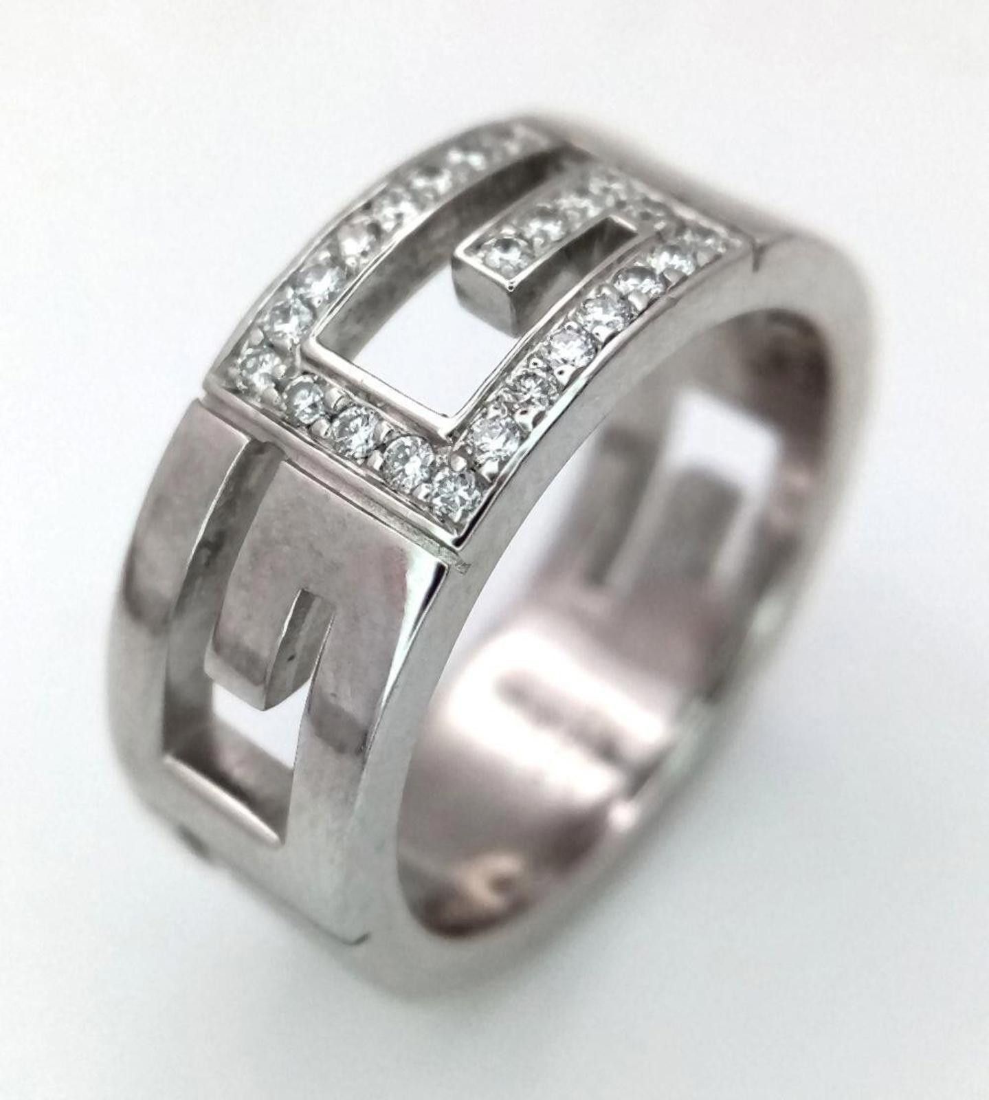 Gucci Gucci 18ct White Gold G Logo Diamond Band Ring Size M Size ONE SIZE - 8 Thumbnail