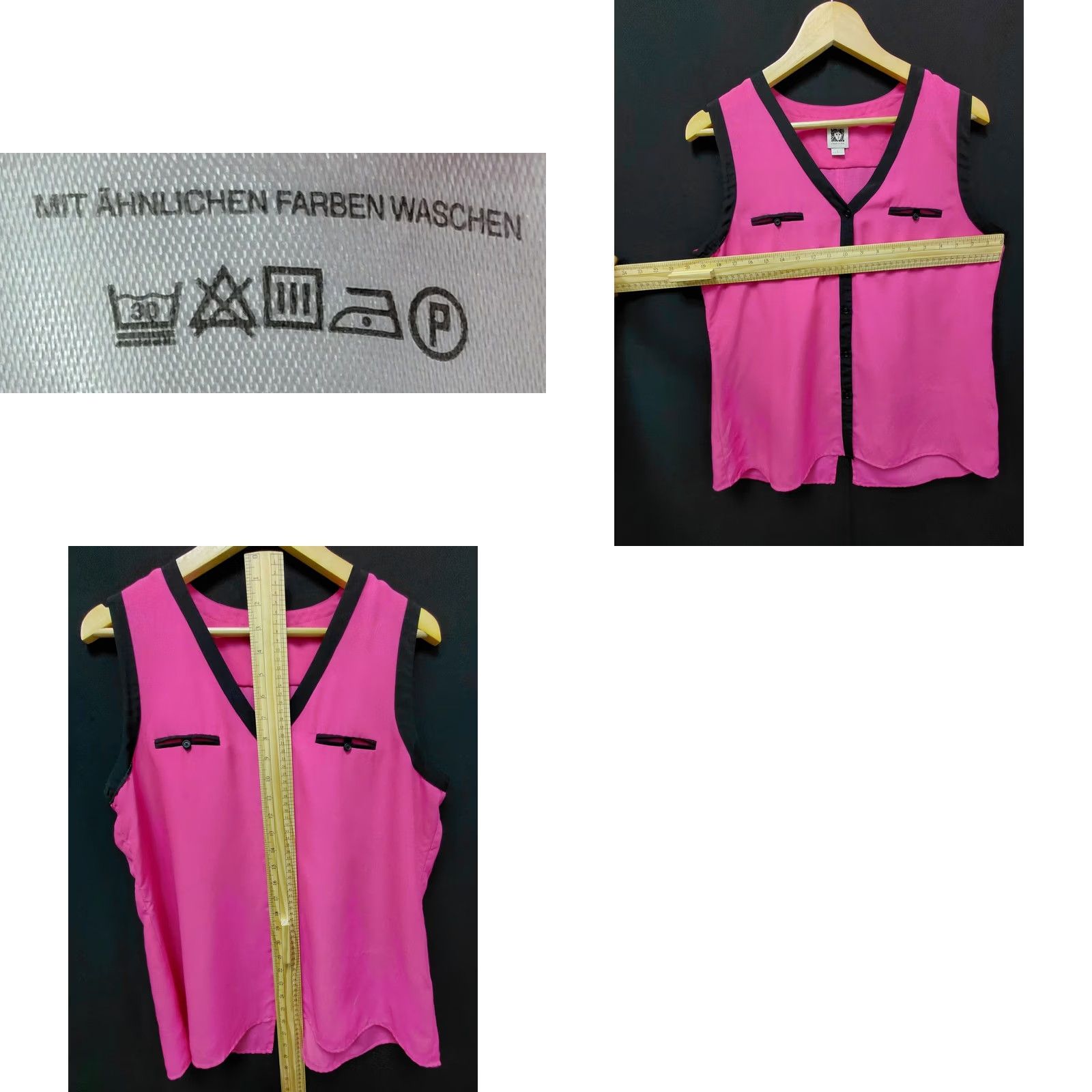 Anne Klein Anne Klein Pink Sleeveless Top Women L V-Neck Button Casual Business Shirt Tailored Pattern Solid Size L / US 10 / IT 46 - 8 Thumbnail