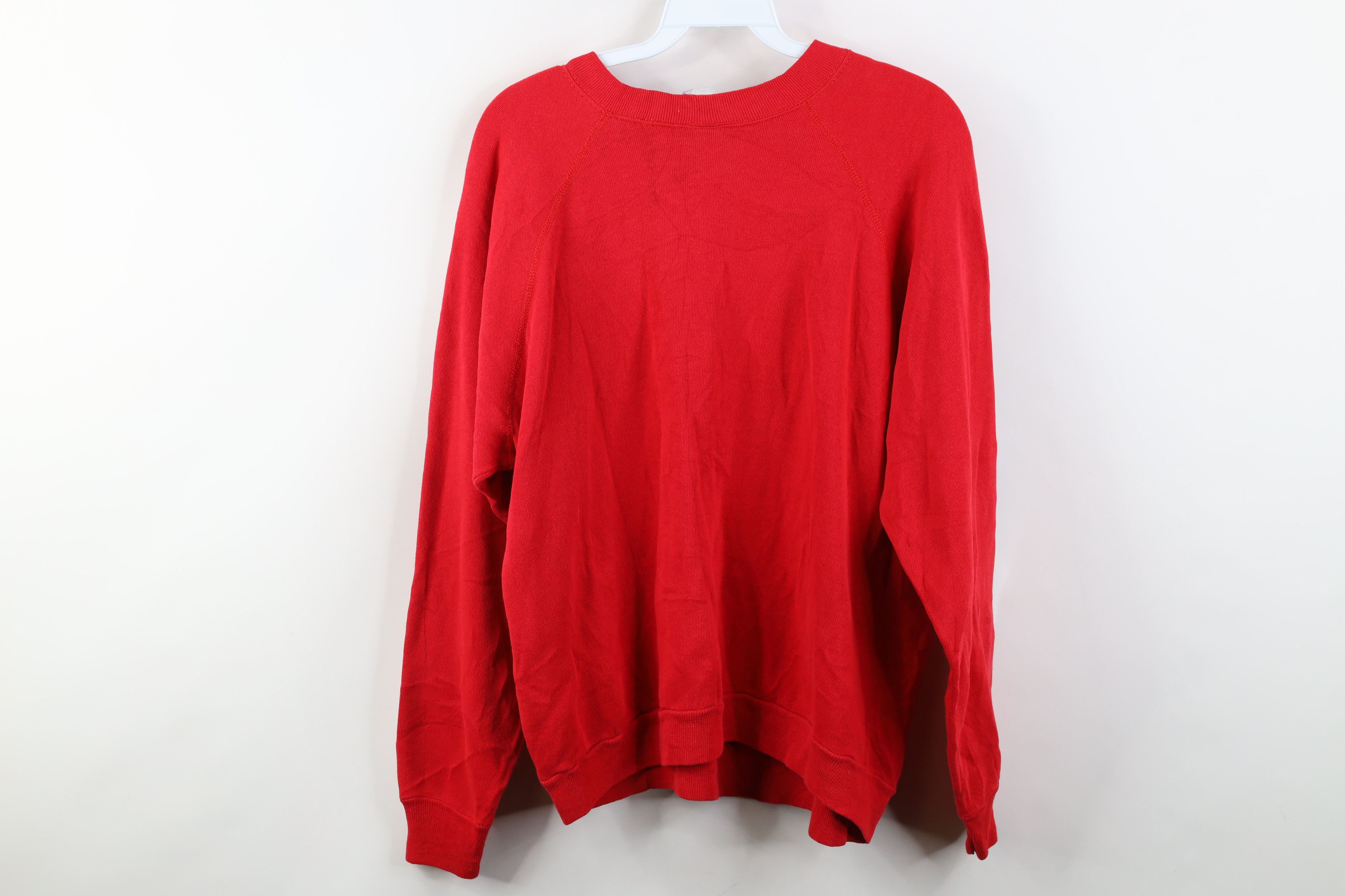 Vintage Vintage 70s 80s Streetwear Raglan Sweatshirt Cherry Red USA Size L / US 10 / IT 46 - 14 Thumbnail
