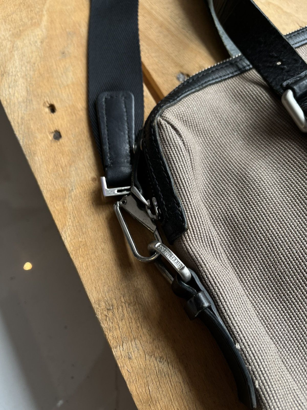 Dirk Bikkembergs Vintage Bikkembergs Leather Strap Canvas 2-way Briefcase Size ONE SIZE - 4 Thumbnail