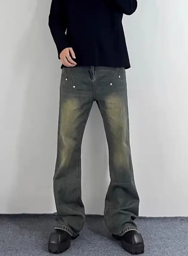 VIBE Vintage street hip hop Y2K studded baggy jeans Size US 33 - 4 Thumbnail