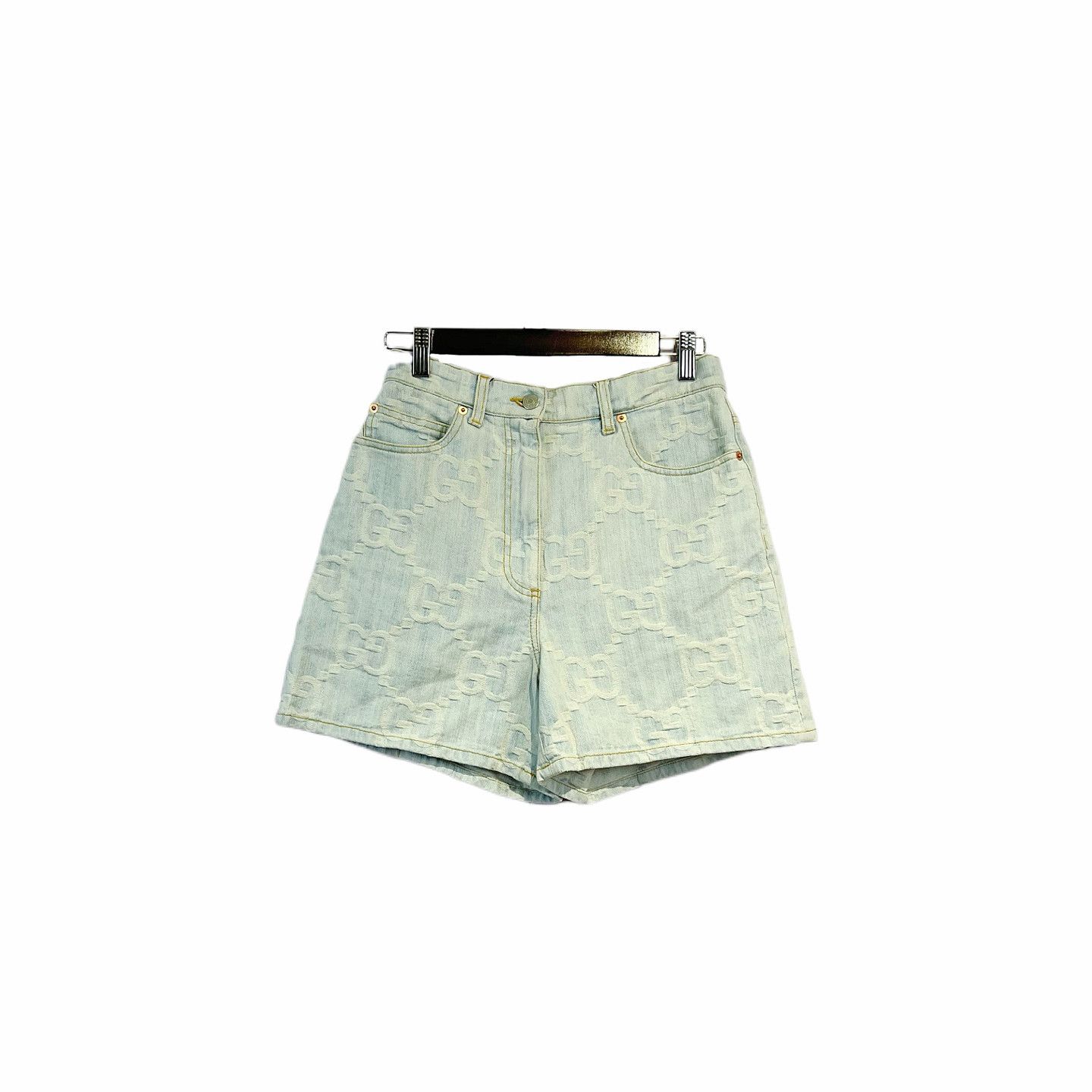 Gucci Gucci GG Jacquard Denim Shorts Size 26 Size 26" / US 2 / IT 38 - 1 Thumbnail