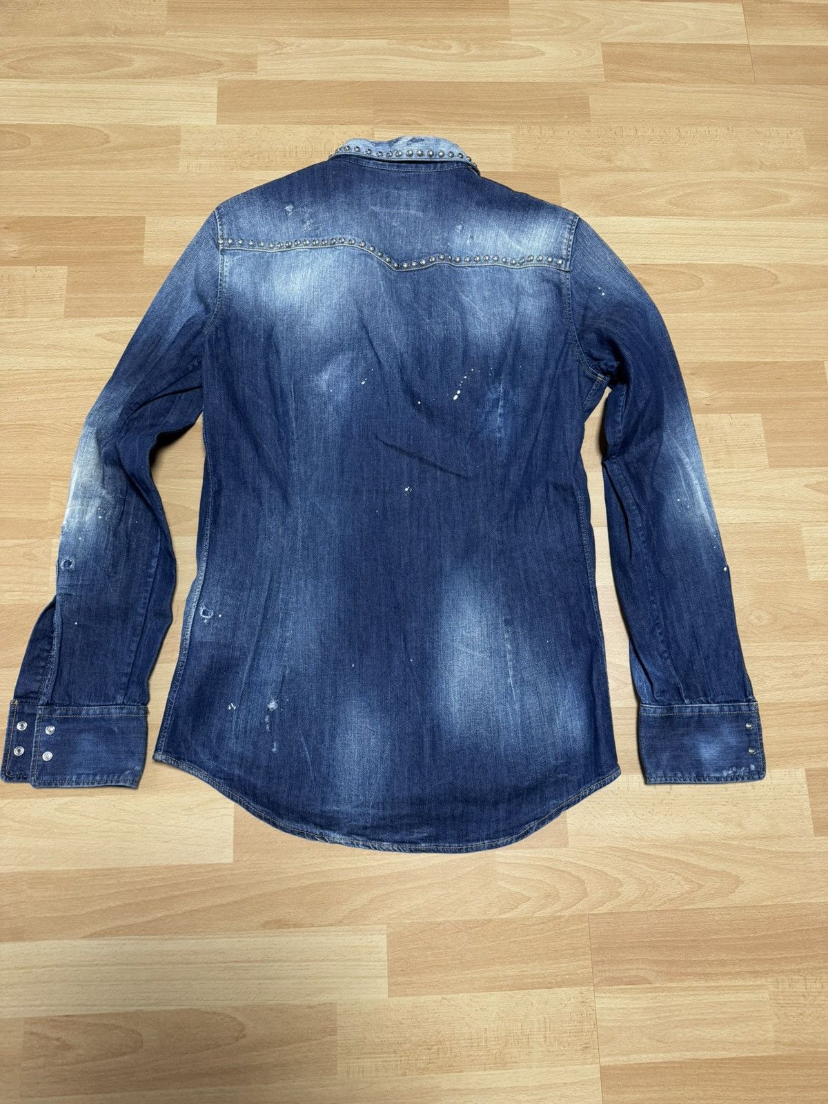 Dsquared2 SS/17 Dsquared2 Denim Jacket Studs Paint Splatter Western Size US S / EU 44-46 / 1 - 2 Thumbnail