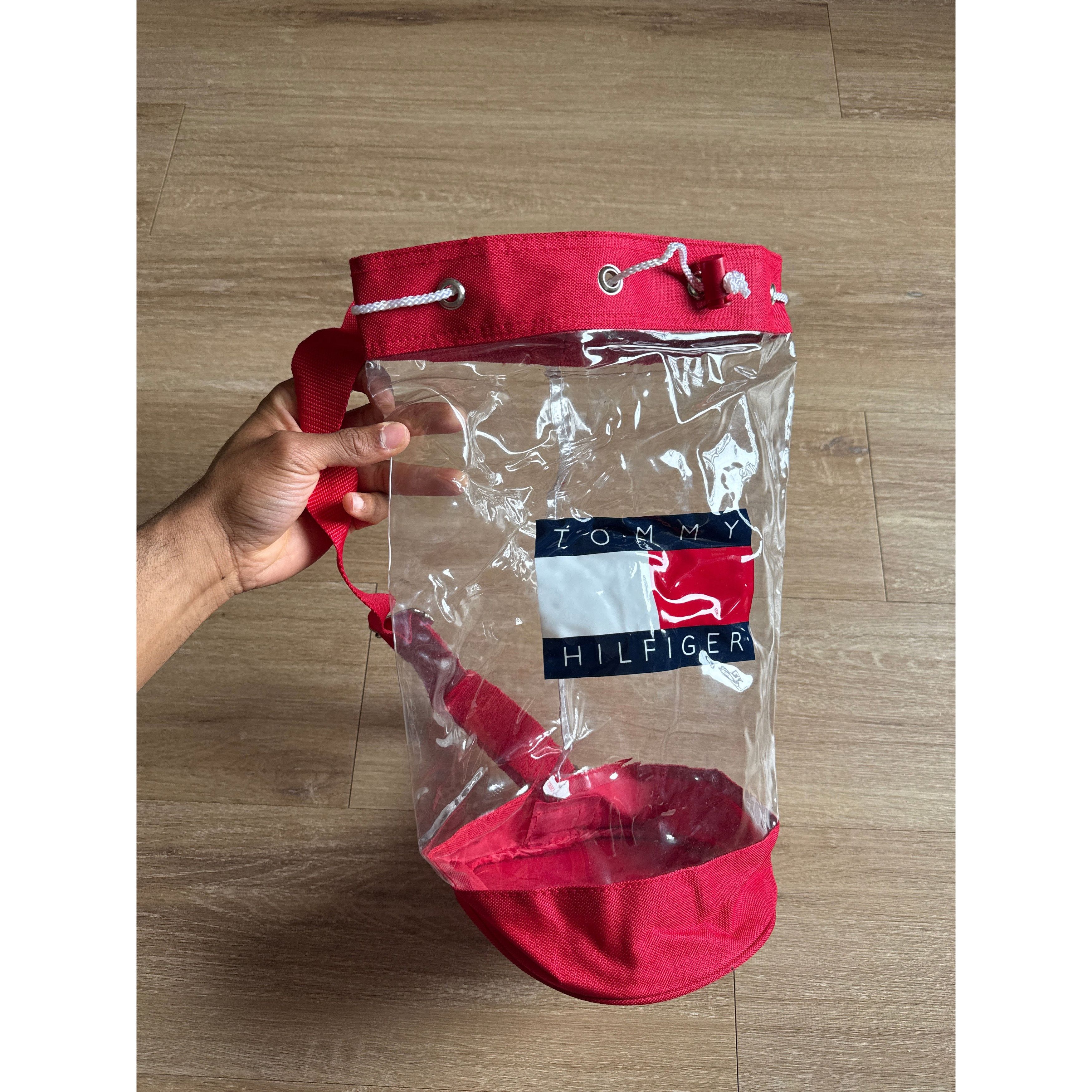 Other Vintage Tommy Hilfiger Clear Towel Drawstring Tote Shoulder Size ONE SIZE - 1 Thumbnail