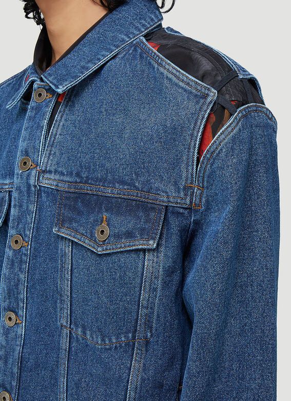 Y/Project Blue Layered Denim Jacket with Cut Outs Size US S / EU 44-46 / 1 - 5 Thumbnail