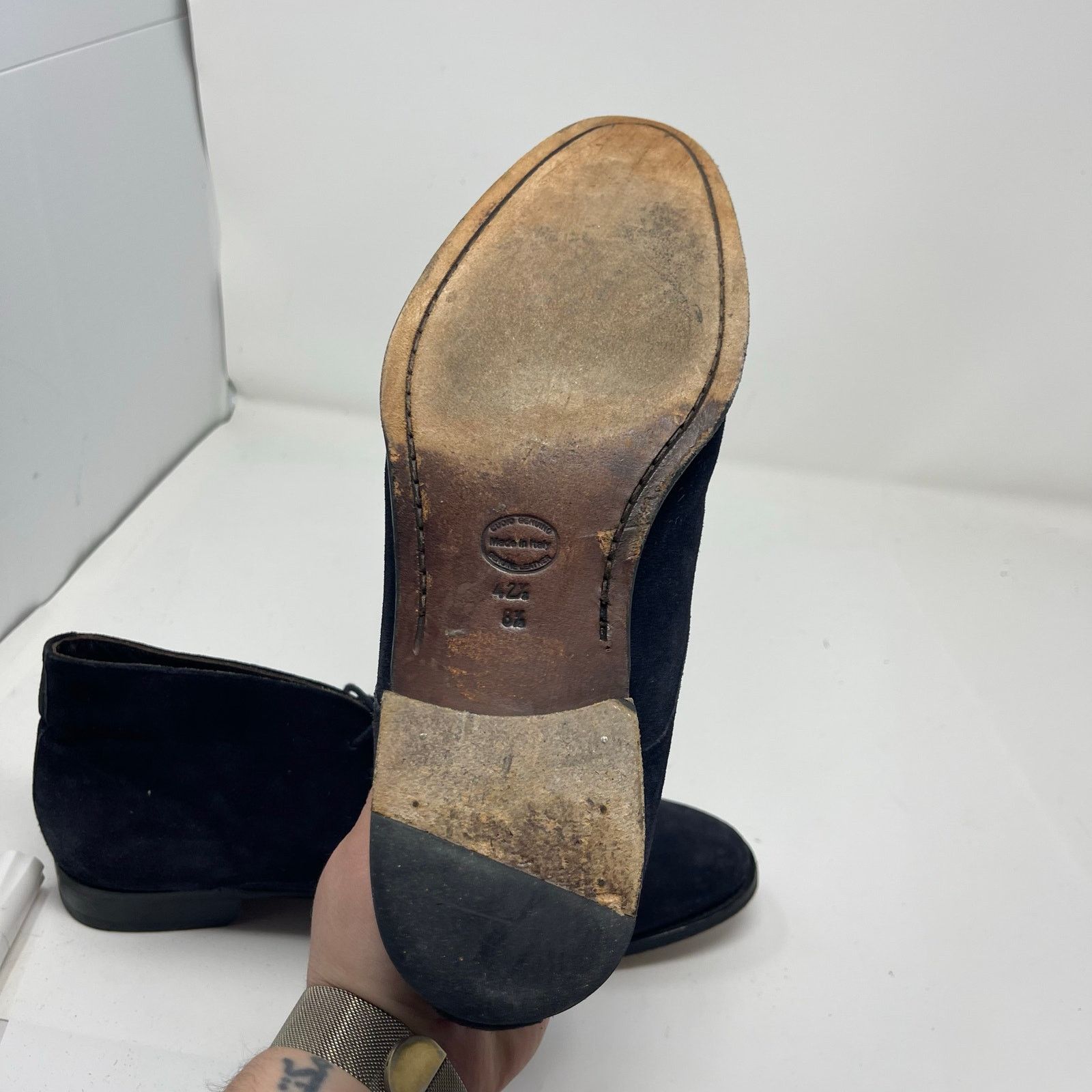 Suitsupply SUITSUPPLY Shoes Navy Blue High-Top Suede Lace Up Boots 8.5 Size US 8.5 / EU 41-42 - 6 Thumbnail