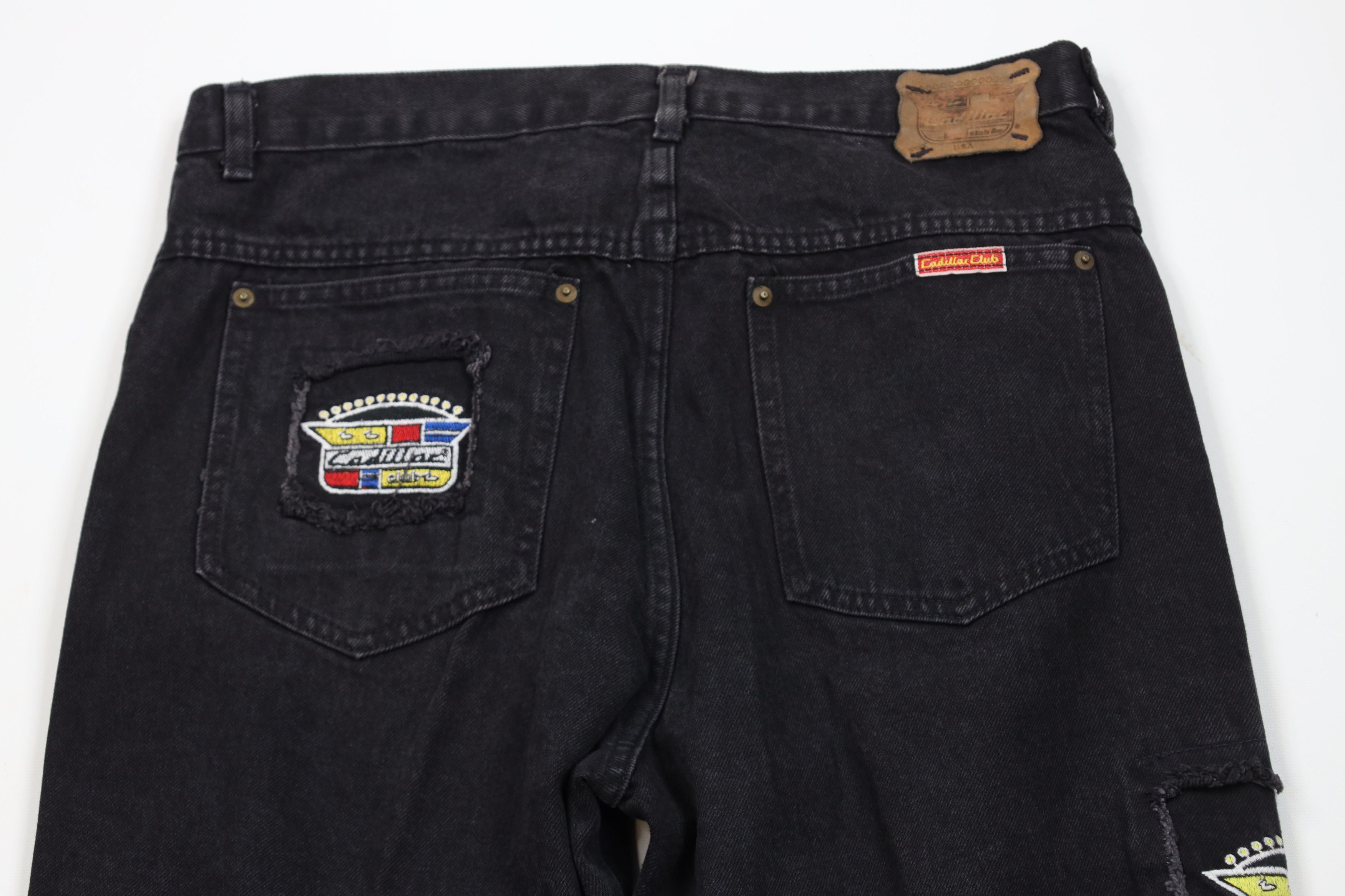 Cadillac Deadstock Vintage 90s Cadillac Car Straight Leg Jeans USA Size US 36 / EU 52 - 11 Thumbnail