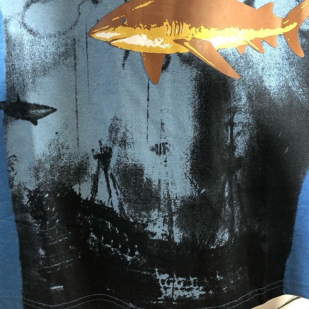 Other pirate skull ship shark sailor blue cotton T-shirt sz M Size US M / EU 48-50 / 2 - 6 Thumbnail