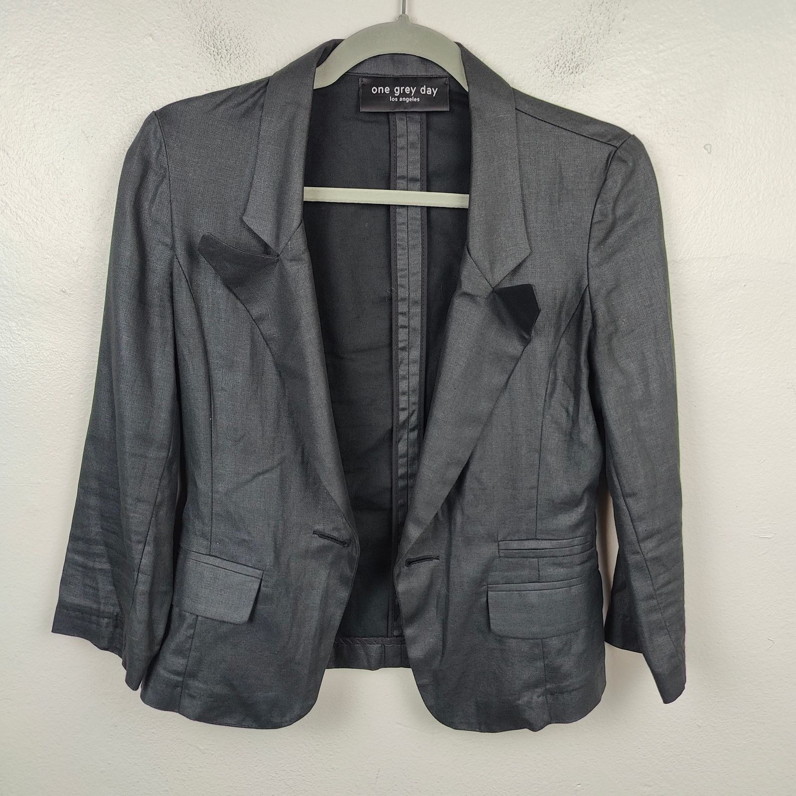 Other One Grey Day Open Fit Blazer Womens Medium Black Cotton Size M / US 6-8 / IT 42-44 - 1 Thumbnail