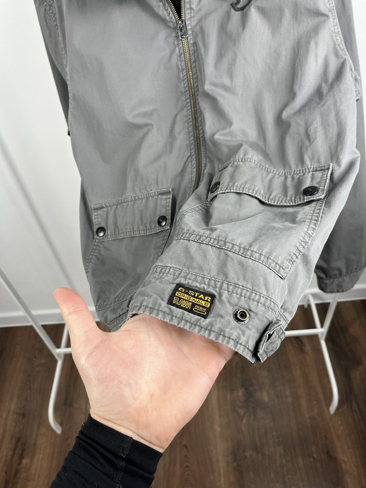 G-Star G-Star RAW Utility Zip Jacket Grey Cotton Mens XL Size US XL / EU 56 / 4 - 7 Thumbnail
