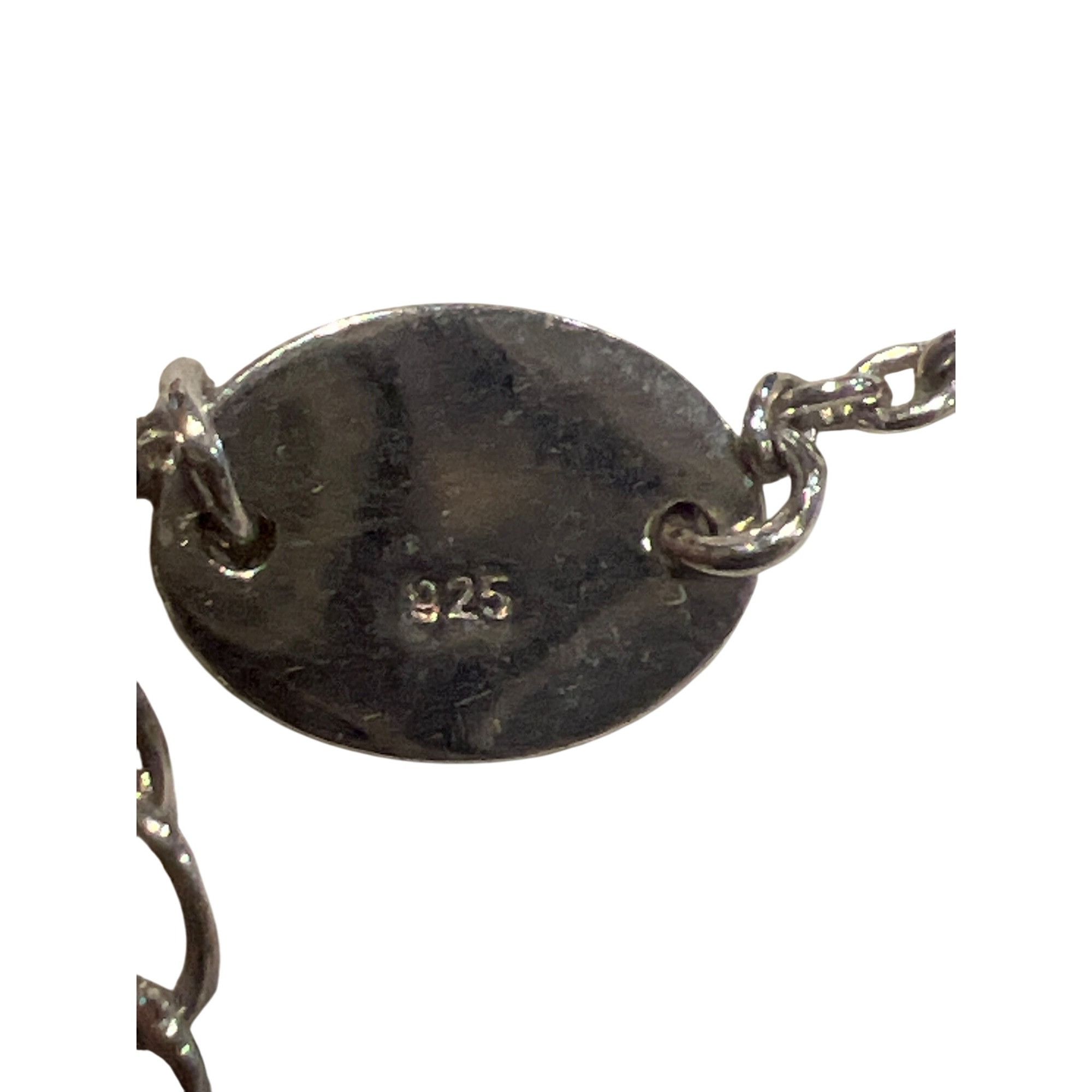 Other Vintage Sterling Silver Hamsa Necklace Square Pendant CZ Sto Size ONE SIZE - 5 Thumbnail