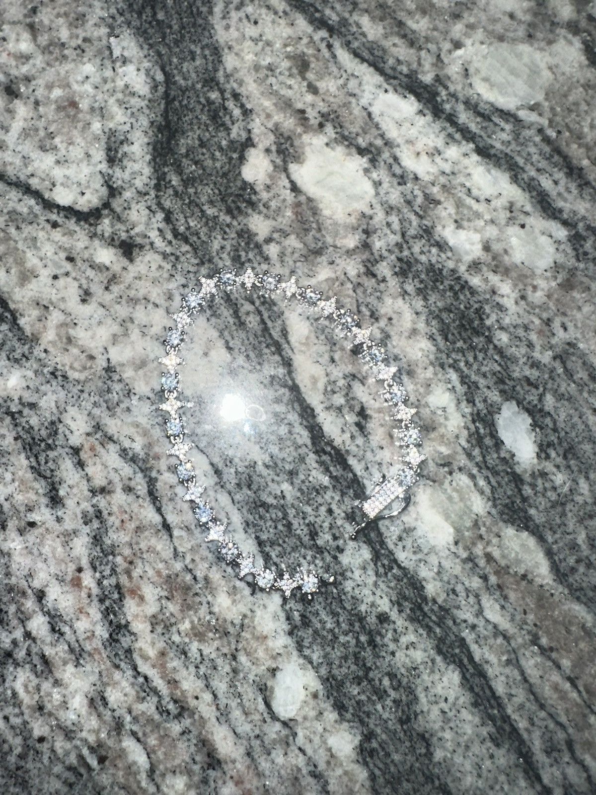 Jewelry SHOP GLD STAR BRACELET - 14K WHITE GOLD CZ Size ONE SIZE - 4 Thumbnail