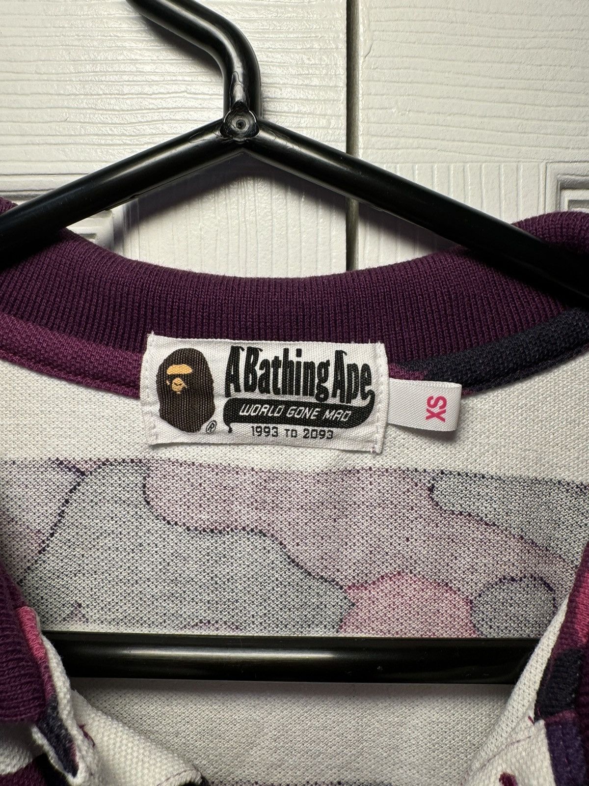 Bape White and purple camo A Bathing Ape polo short sleeve Size XS / US 0-2 / IT 36-38 - 5 Thumbnail
