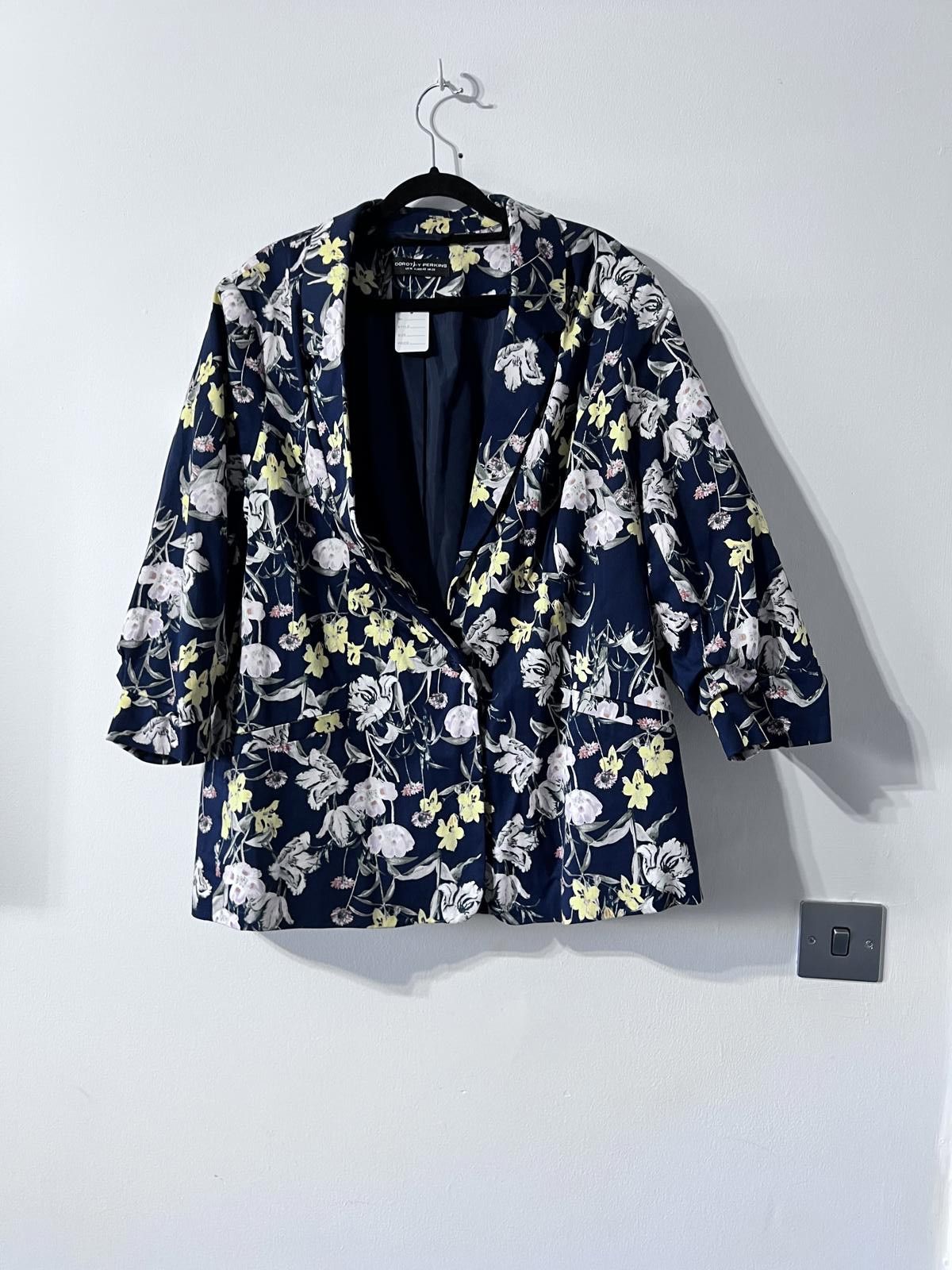 Other Dorothy Perkins Navy Floral Blazer – Size UK 20 Size XXL / US 16-18 / IT 52-54 - 2 Thumbnail