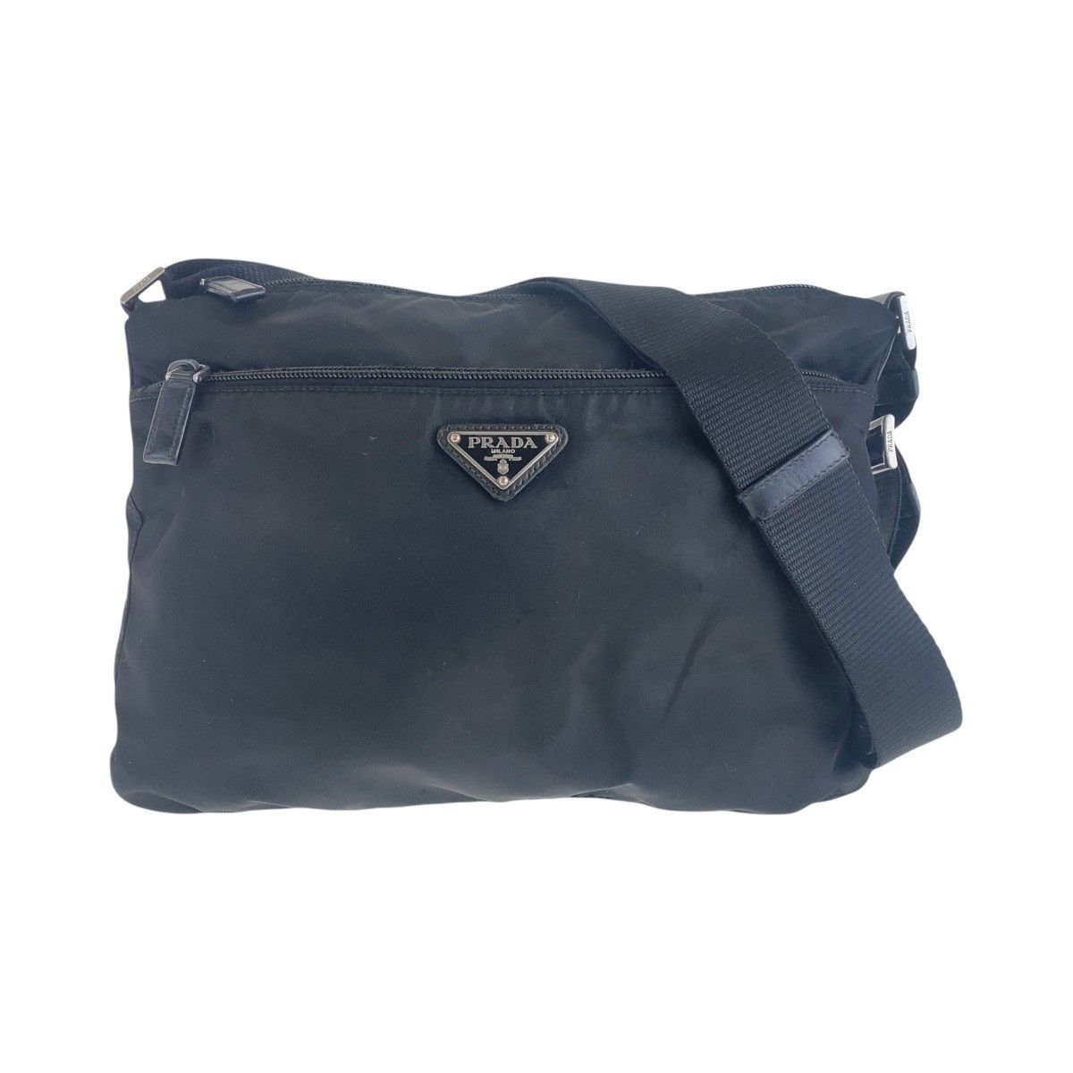 Prada Prada Nylon Tessuto Triangle Logo Shoulder Bag Others Crossbody Bag in Black, Men's