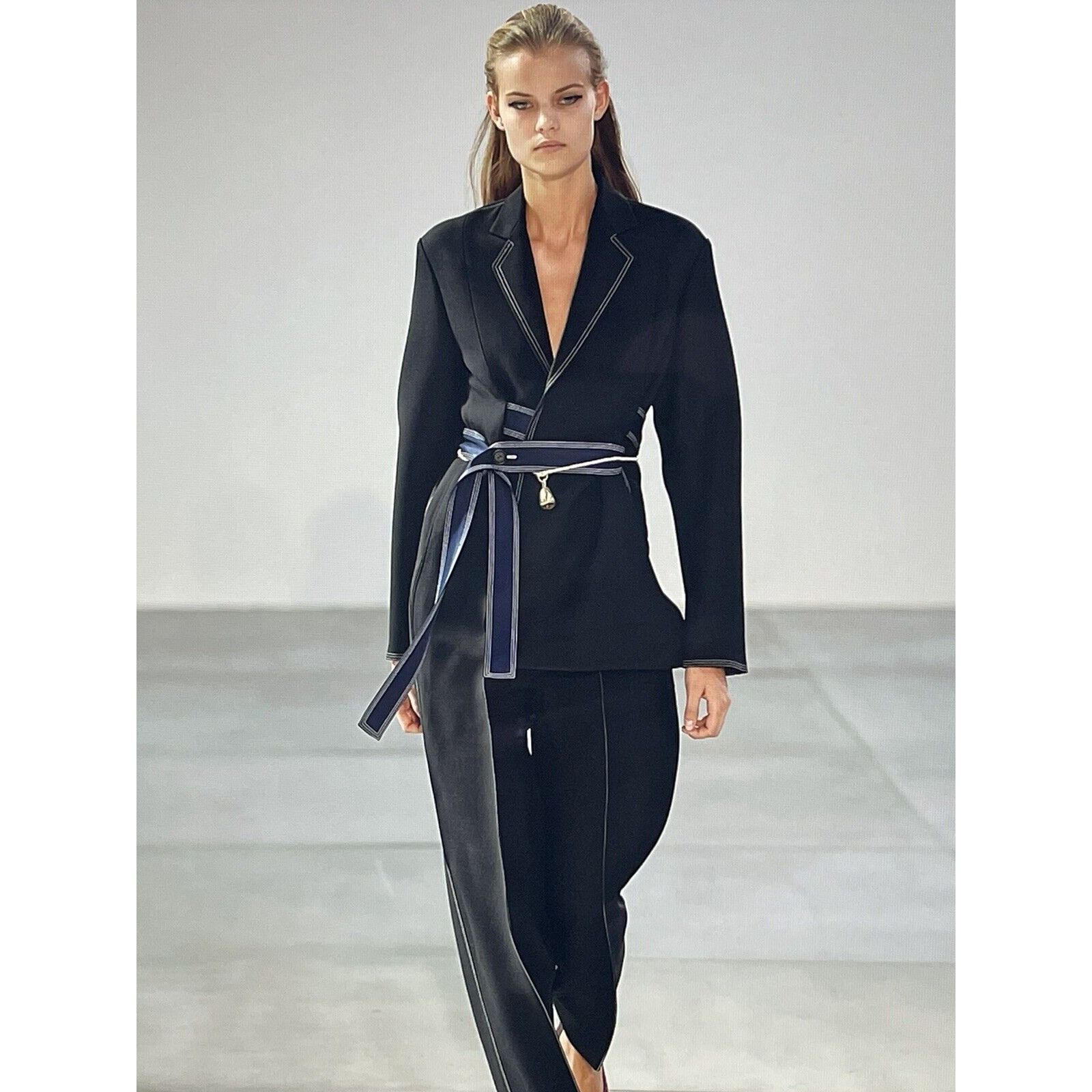 Celine Phoebe Philo Navy Wool Wide Pants Size 28" / US 6 / IT 42 - 2 Thumbnail