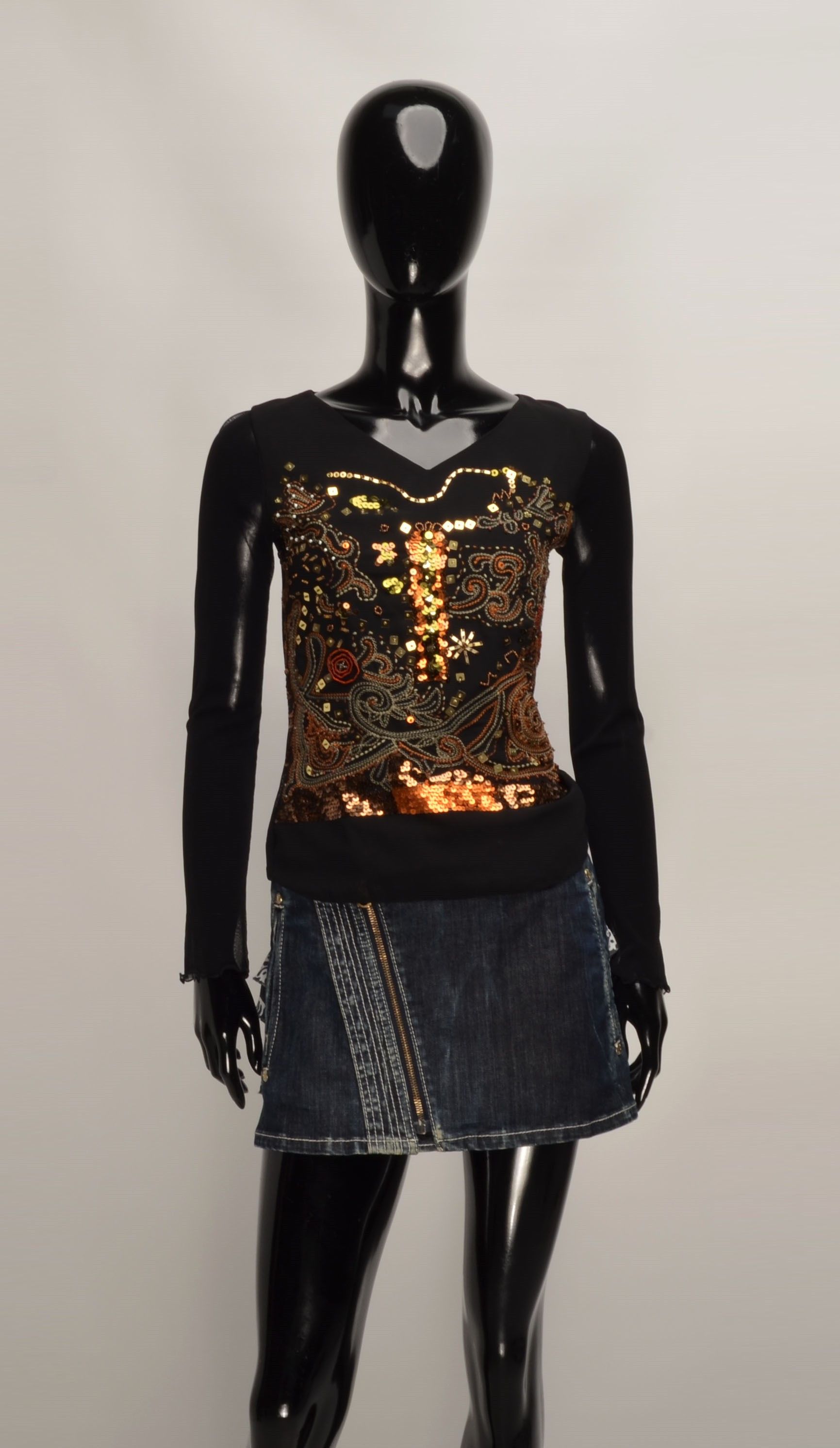 Designer × Vintage Elisalandri Vintage Y2K Boho Mesh Beaded Fairy Blouse Top Size S / US 4 / IT 40 - 1 Thumbnail