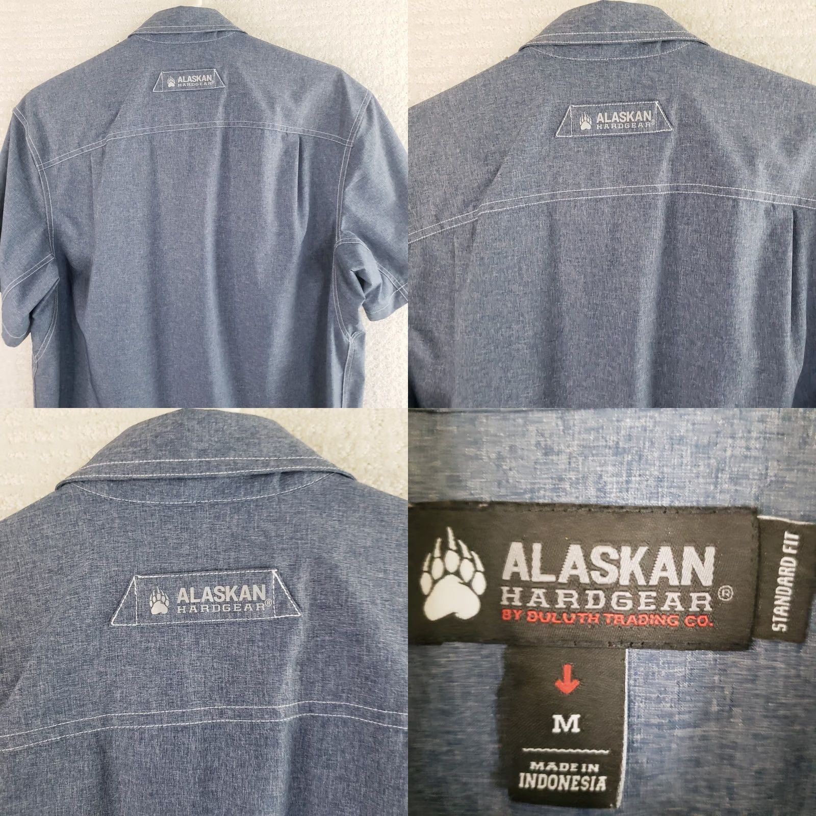 CO VINTAGE Alaskan Hardgear Duluth Trading Co Mens M Blue Denim Chambray Button Up Shirt Size US M / EU 48-50 / 2 - 8 Thumbnail
