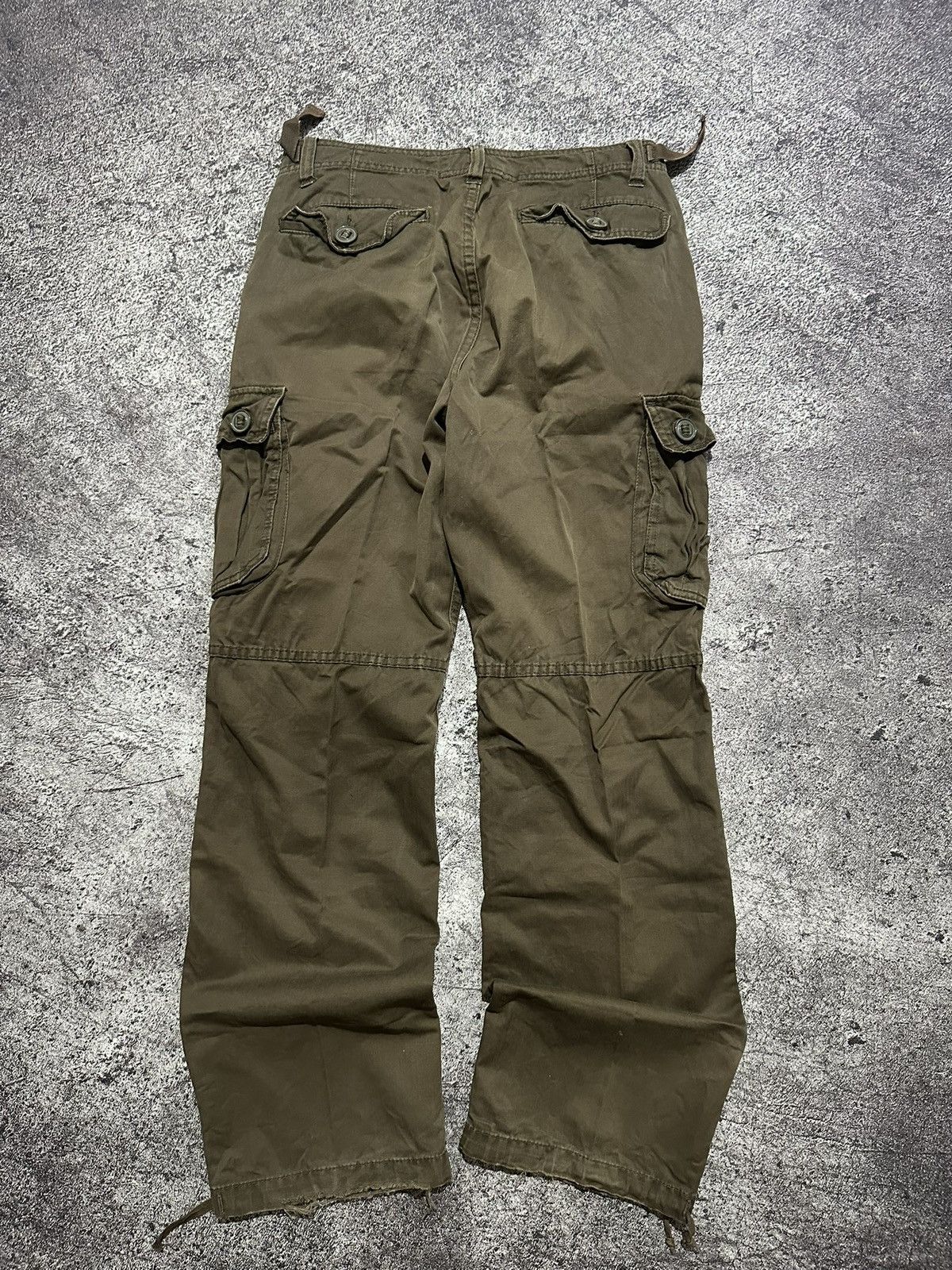Japanese Brand Japanese Back Number Sunfaded Cargo Pants Military GOA Style Size US 31 - 6 Thumbnail