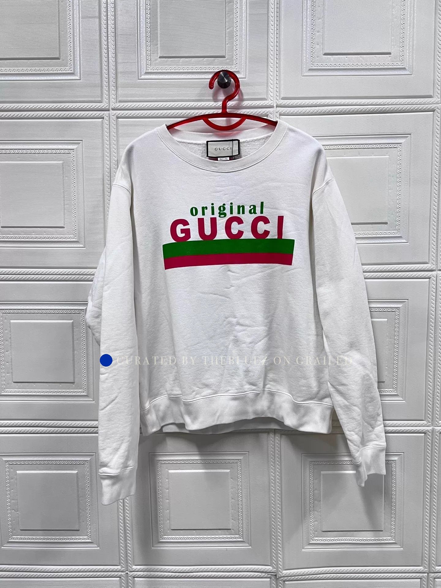 Gucci GG Stripe Print Sweatshirt in White Size US XS / EU 42 / 0 - 1 Thumbnail