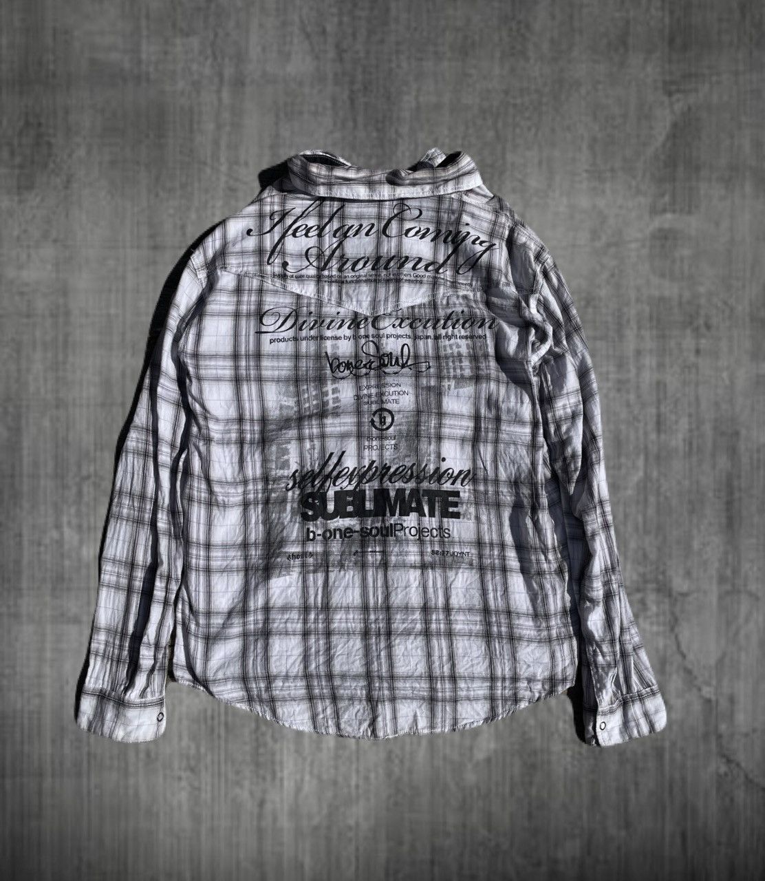 If Six Was Nine 2000s Japanese archive Vkei Poem Plaid Shirts Gyaruo Y2K Size US M / EU 48-50 / 2 - 1 Thumbnail