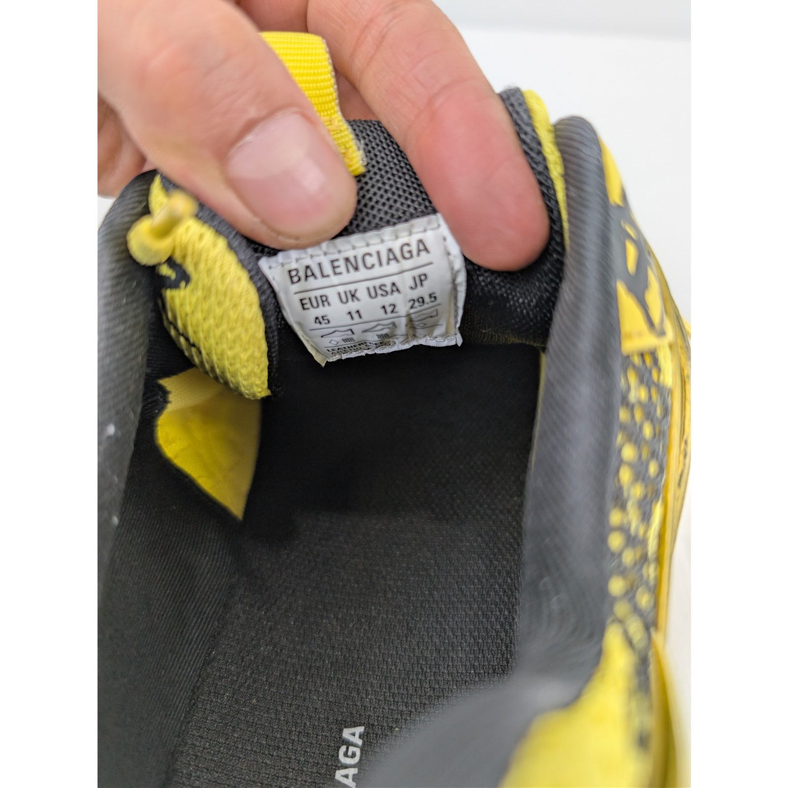 Balenciaga o1rshd1 Graffiti Dirty Track Texture Mesh Sneakers in Yellow Size US 12 / EU 45 - 15 Thumbnail