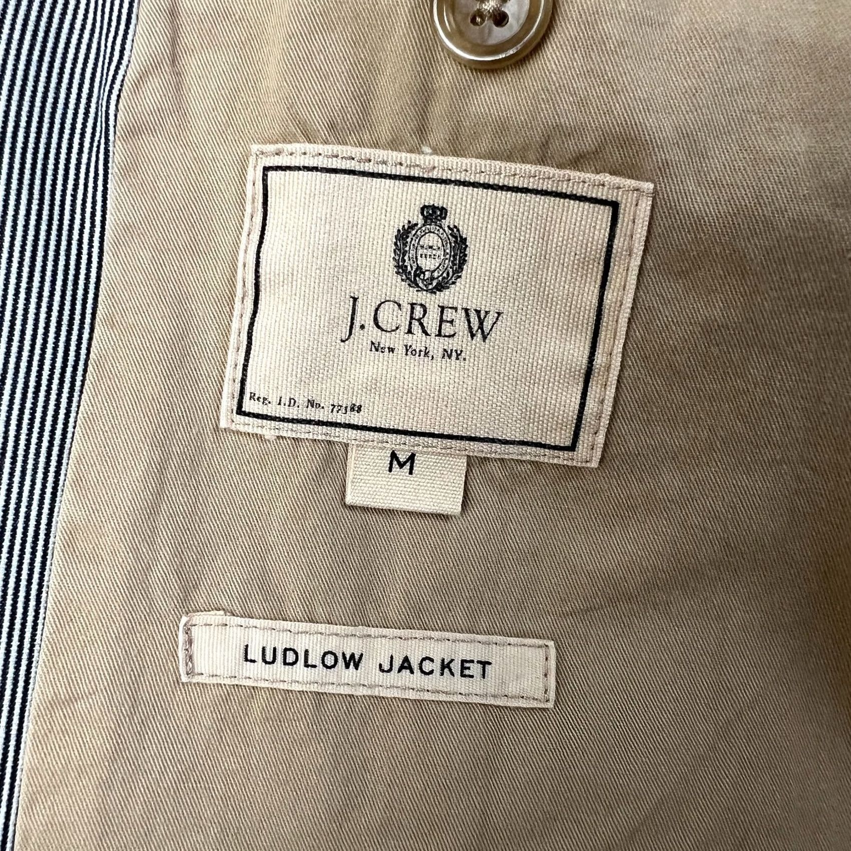 J.Crew J.CREW Ludlow Cotton Blazer Medium 40R Mens White Black Striped Sport Coat Size 40R - 5 Thumbnail