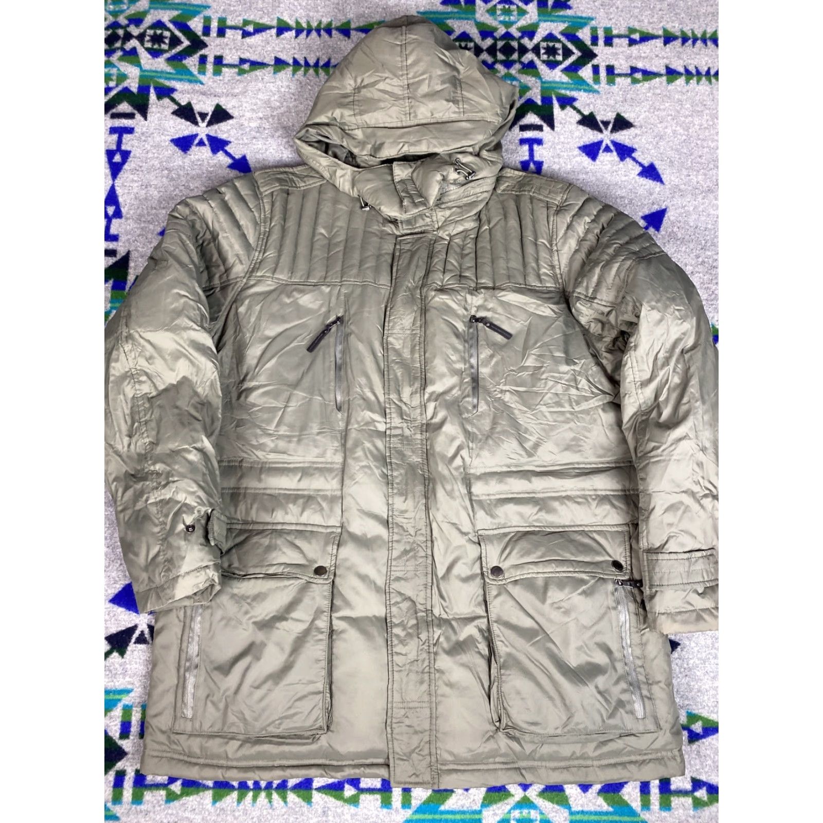 Calvin Klein Calvin Klein Down Feather Long Jacket Hoodie Coat XL Mens Green Size US XL / EU 56 / 4 - 6 Thumbnail