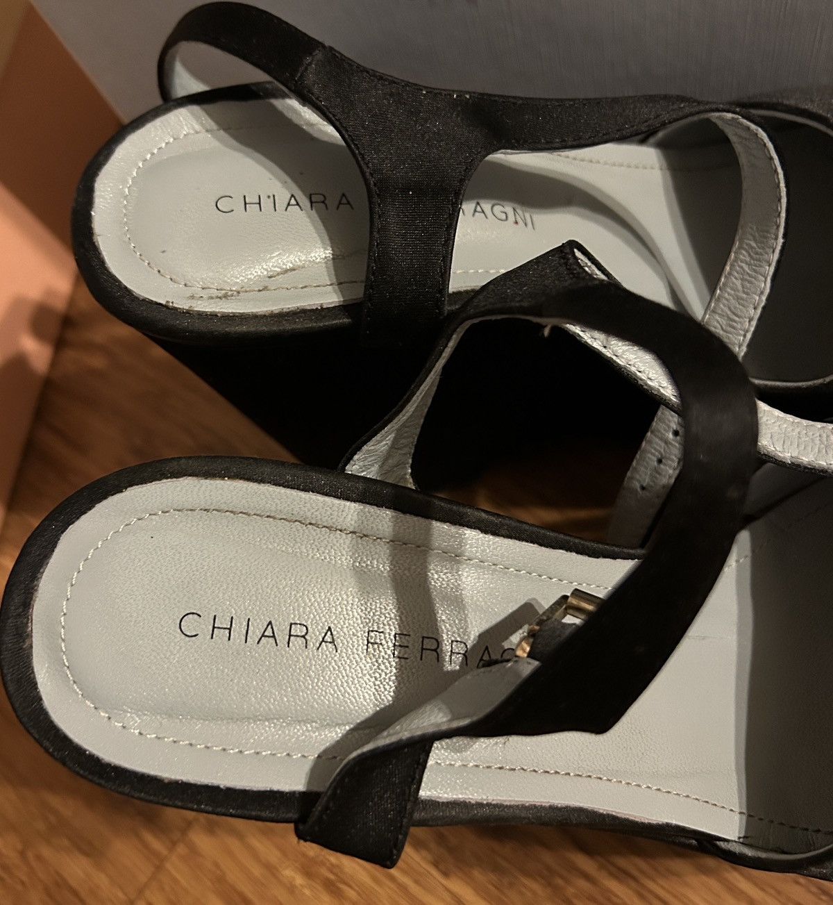 Chiara Ferragni Chiara Ferragni Black Satin Platforms Size US 9 / IT 39 - 3 Thumbnail